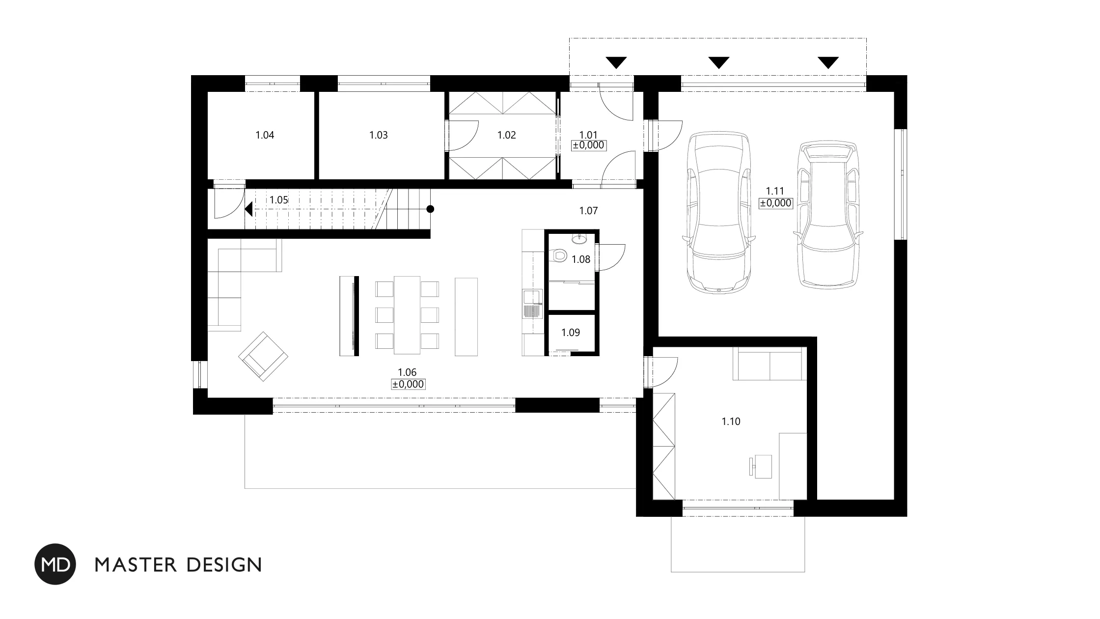 White low-energy house with a flat roofPraha Dolní Chabry - visualisation5