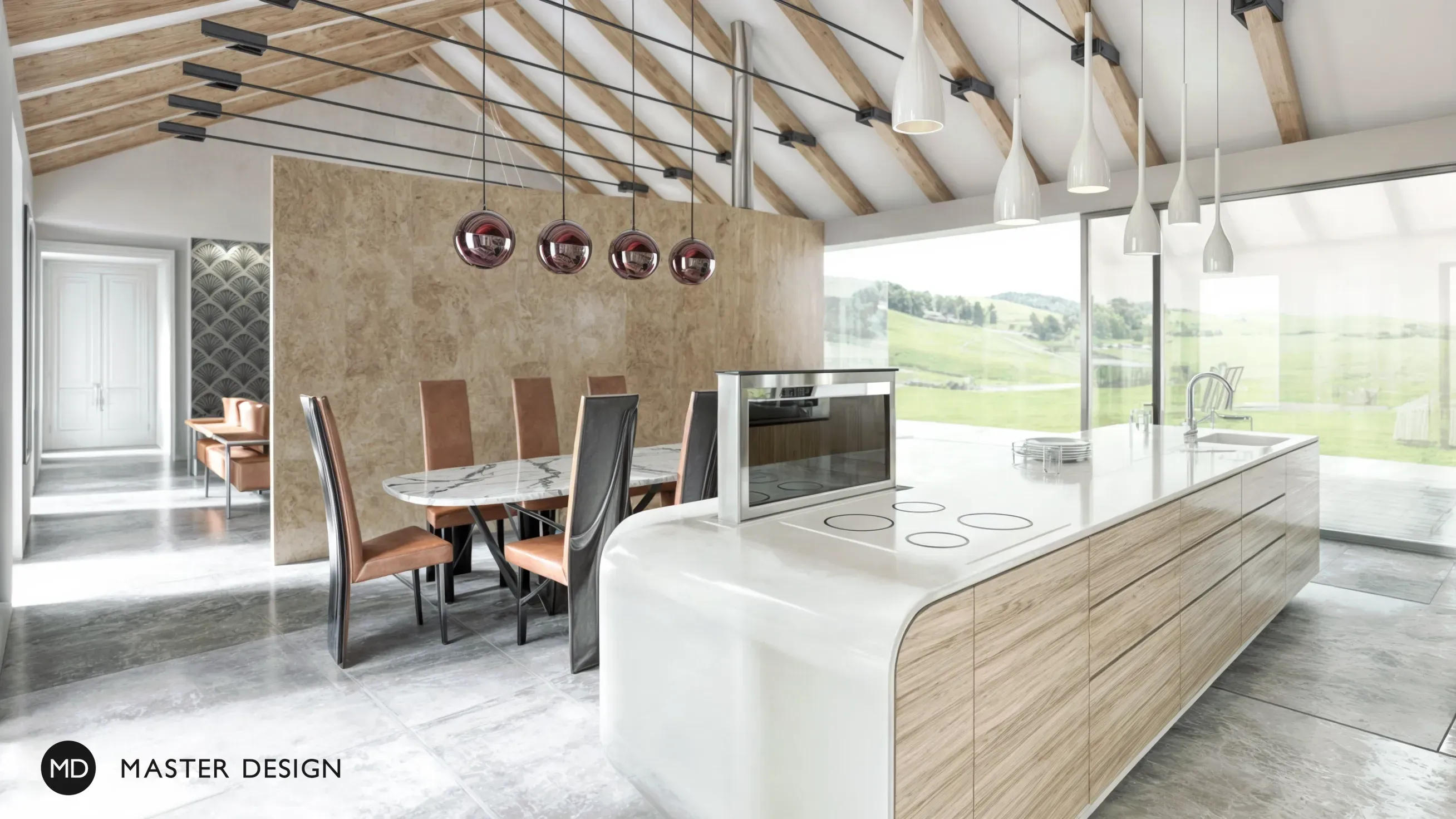Family house interiorTábor - visualisation2