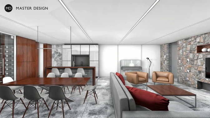 Family house interior - Praha Hořovice - main visualisation