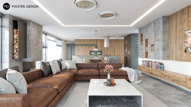 Family house interior - Praha Hostavice - main visualisation