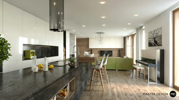 Family house interior - Praha Slivenec - main visualisation