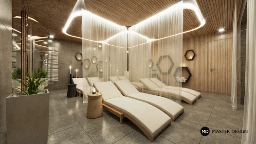 Interiéry pro sportovně rekreační a ubytovací centrum s wellness - Znojmo - hlavní vizualizace