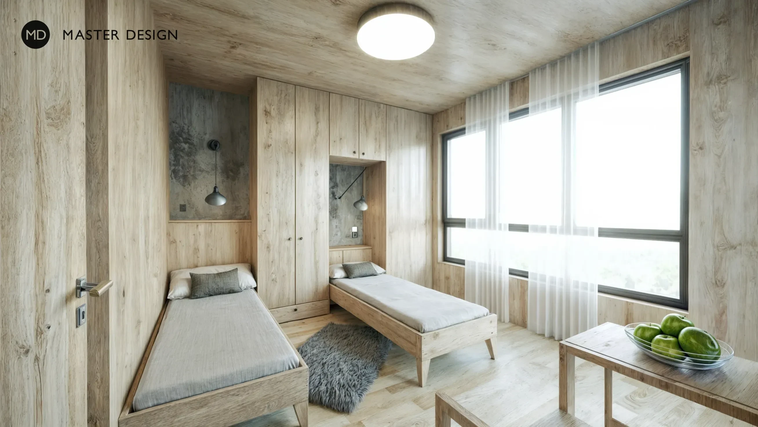 Interiors with wooden walls for pension inPredlitz - visualisation5 Interiors with wooden walls for pension inPredlitz - visualisation5