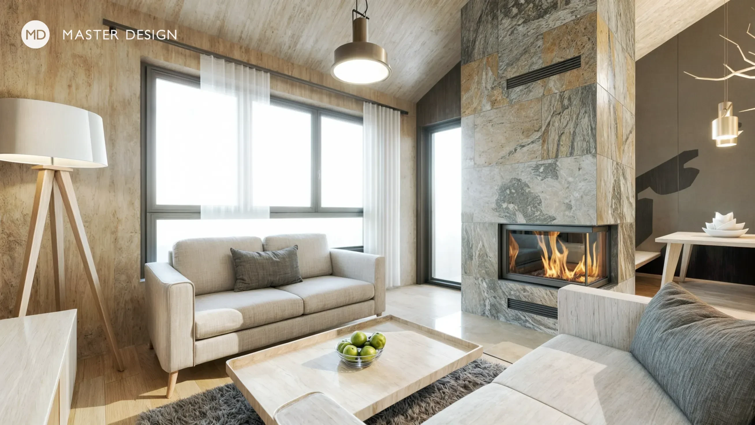 Interiors with wooden walls for pension inPredlitz - visualisation7 Interiors with wooden walls for pension inPredlitz - visualisation7