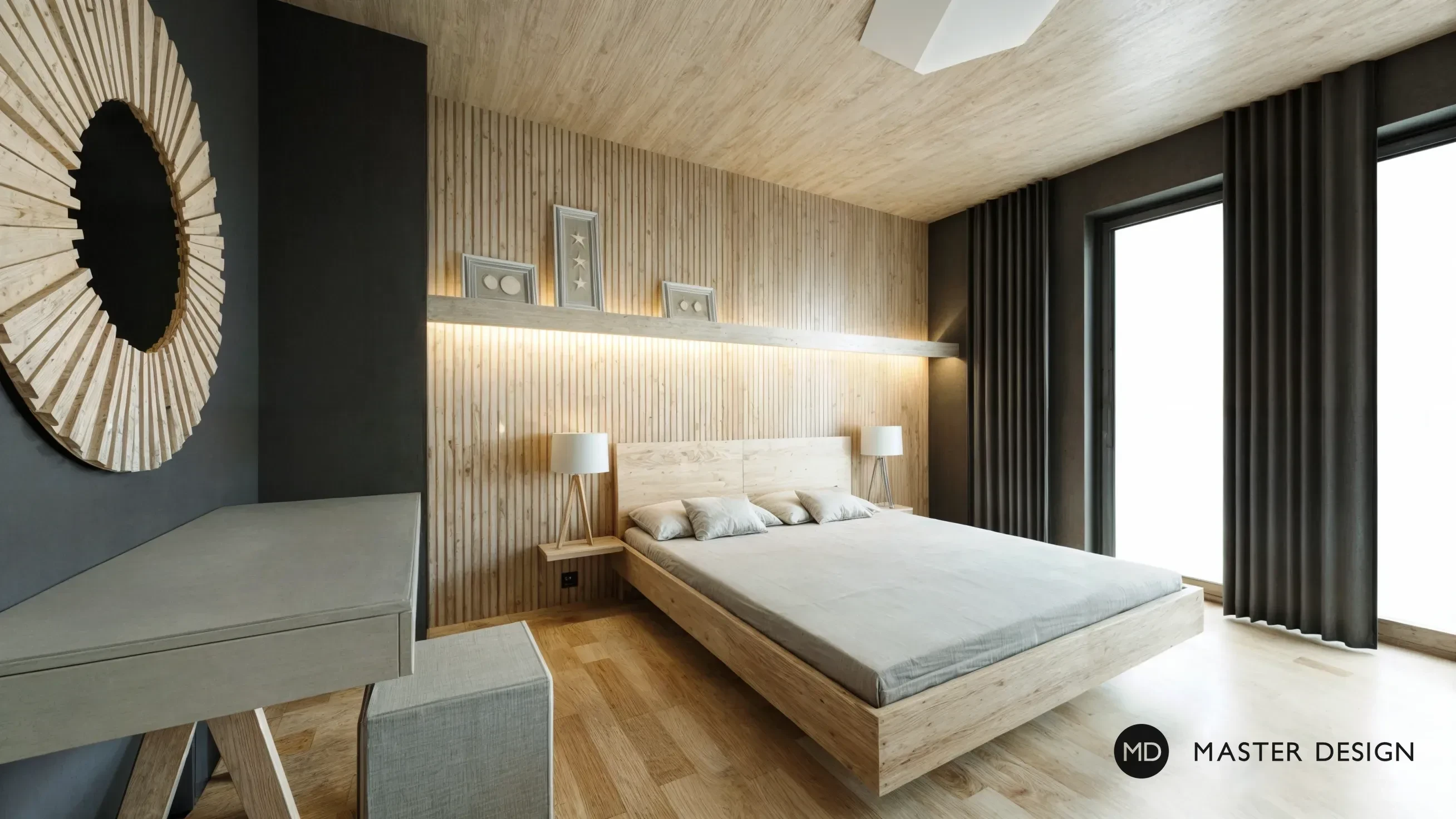 Interiors with wooden walls for pension inPredlitz - visualisation9 Interiors with wooden walls for pension inPredlitz - visualisation9