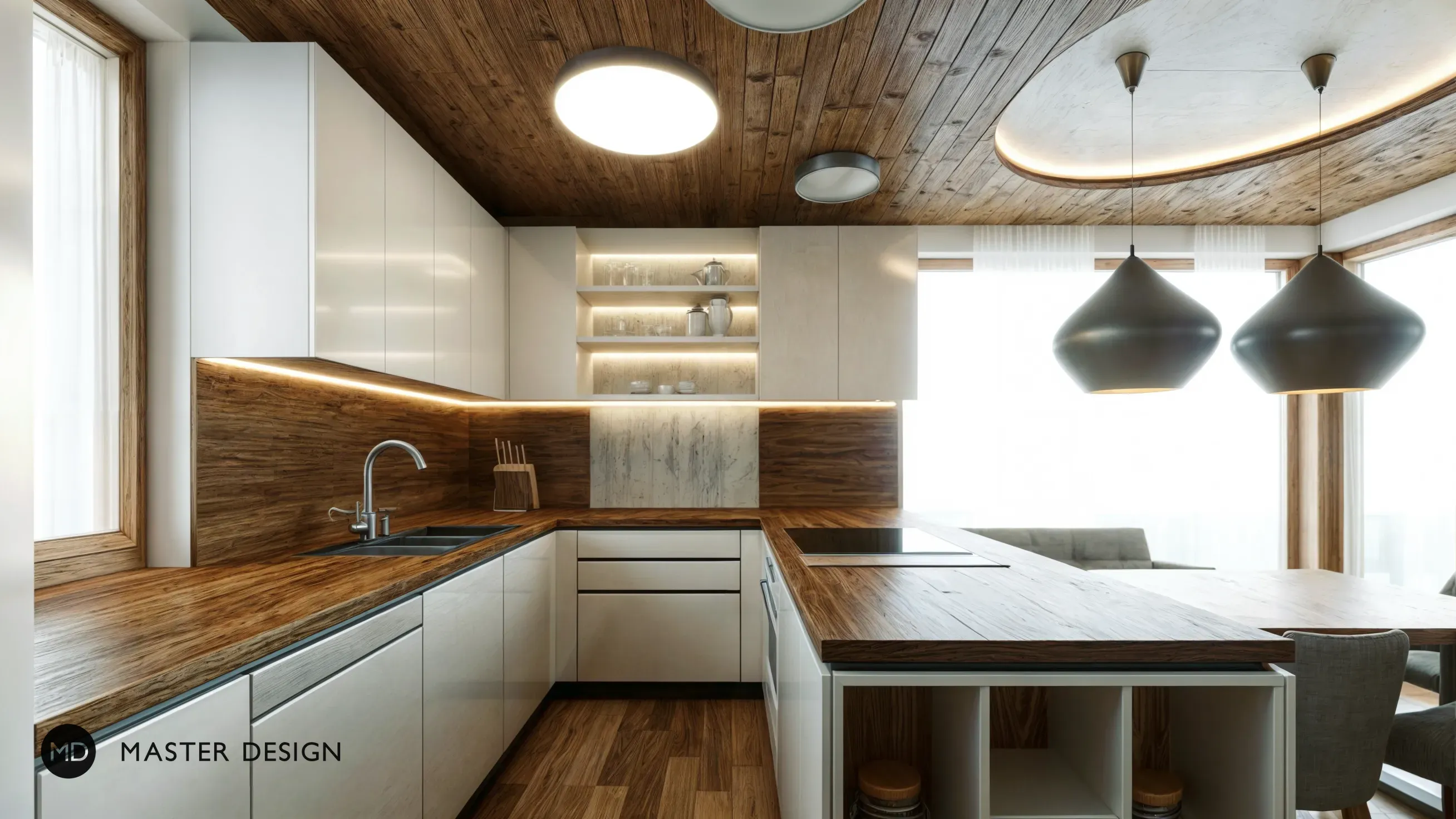 Mountain pension interiors with roof apartmentsRakousko Turrach - visualisation2