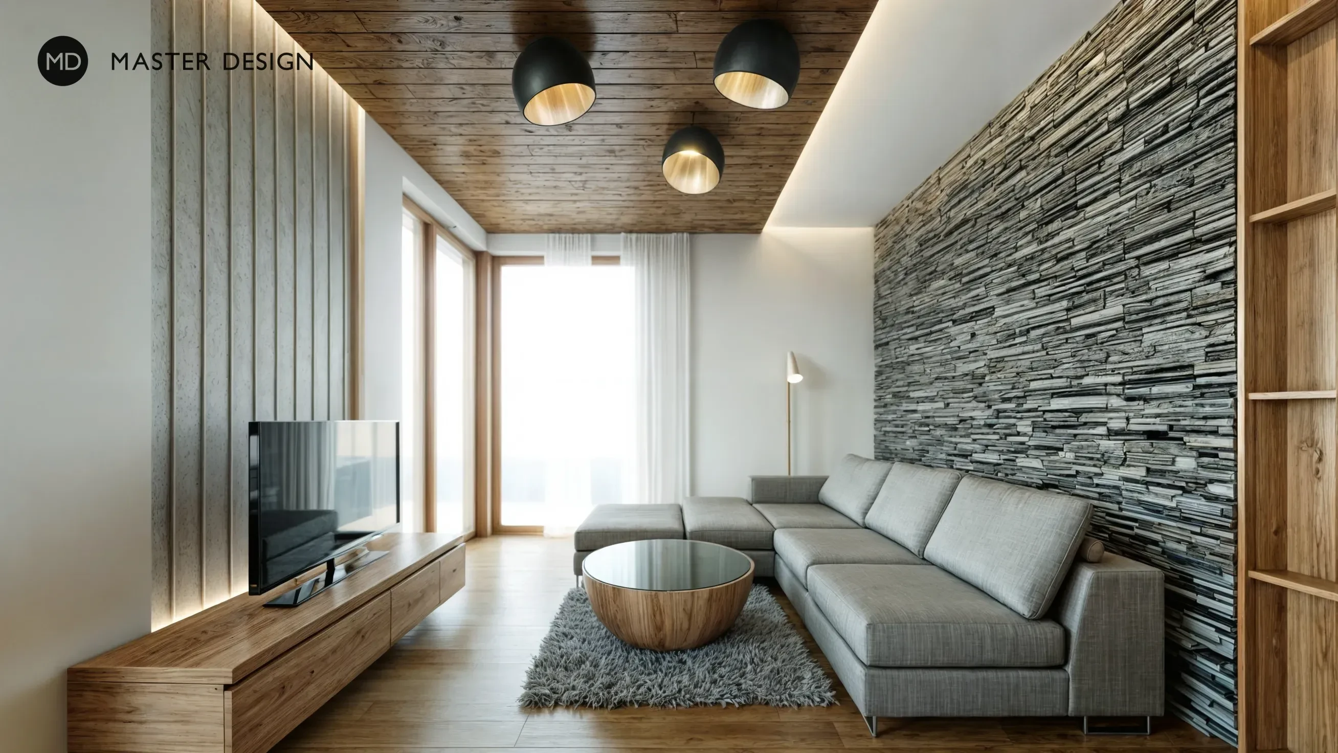 Interiéry horského penzionu s apartmány v podkrovíRakousko Turrach - vizualizace3