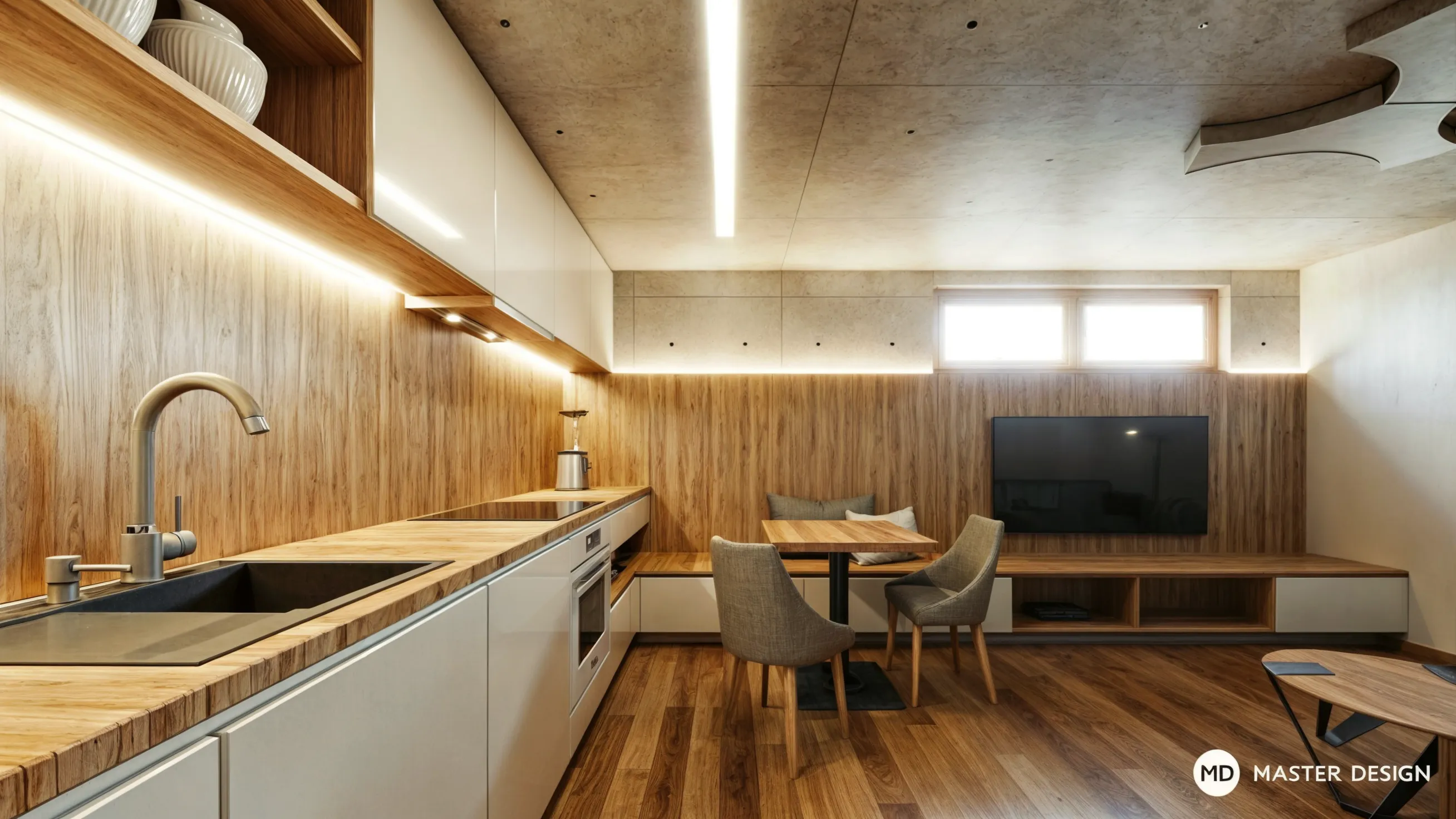 Mountain pension interiors with roof apartmentsRakousko Turrach - visualisation12