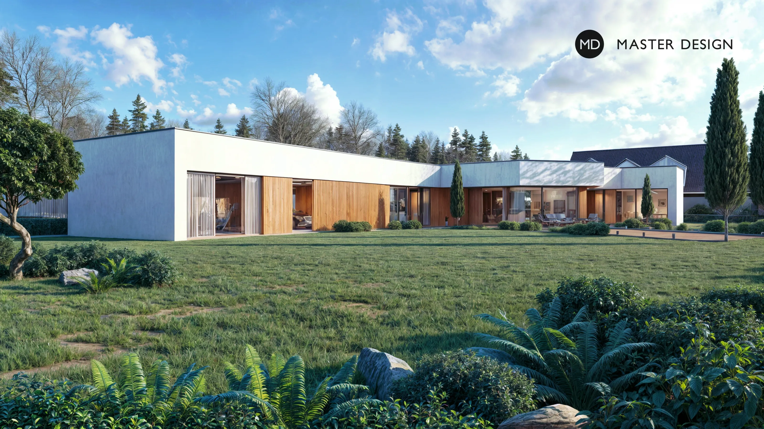 A Bungalow whose Arms Spread around the Garden Like a FanBabice - visualisation3 A Bungalow whose Arms Spread around the Garden Like a FanBabice - visualisation3