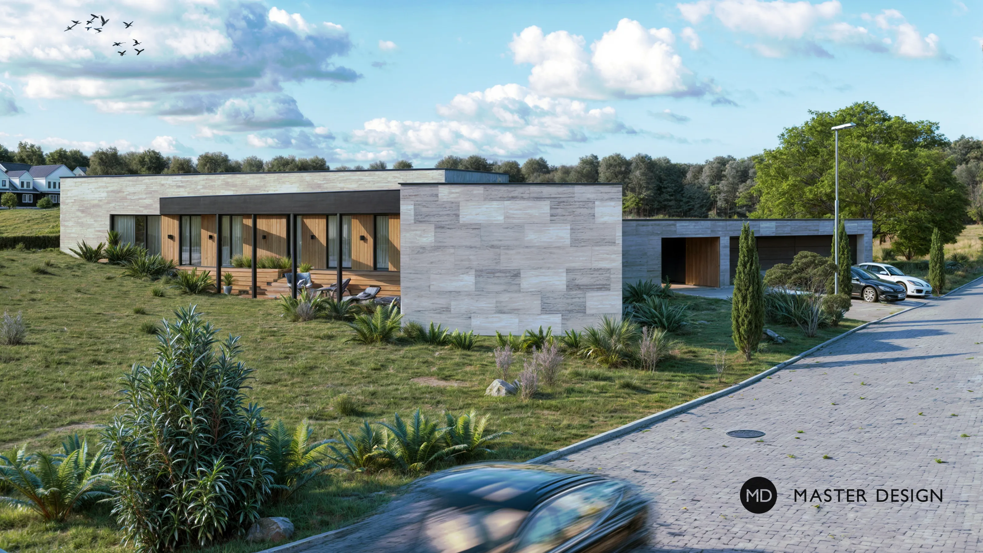 A Bungalow in the Shape of a Three-pointed StarUnhošť - visualisation2