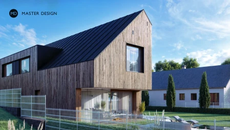 House Like a Cable Car Station in Wooden Cladding - Trutnov - main visualisation
