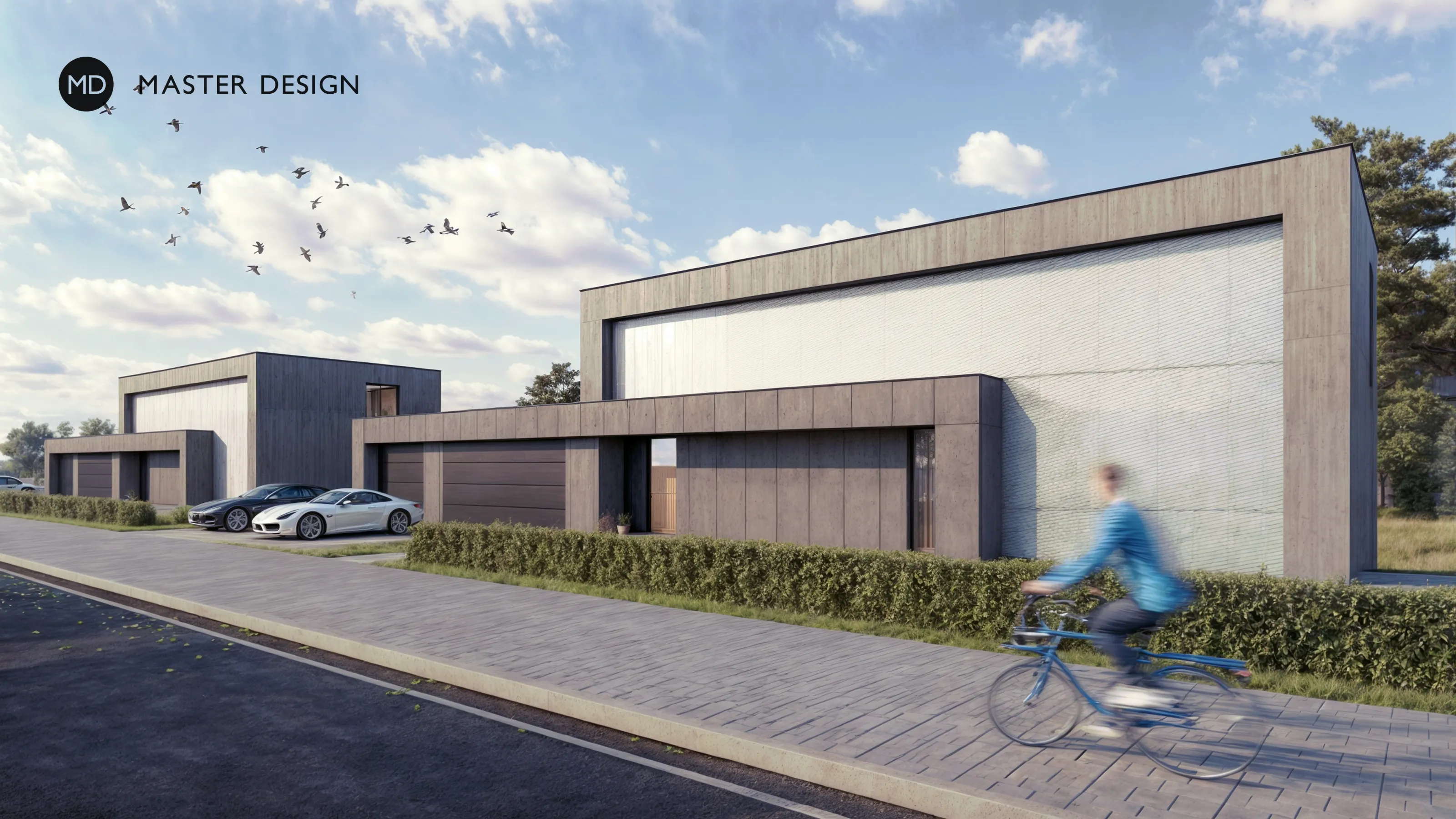 Two Luxury Villas for Siblings with Metal Facades and Views of Zelená horaŽďár nad Sázavou - visualisation2