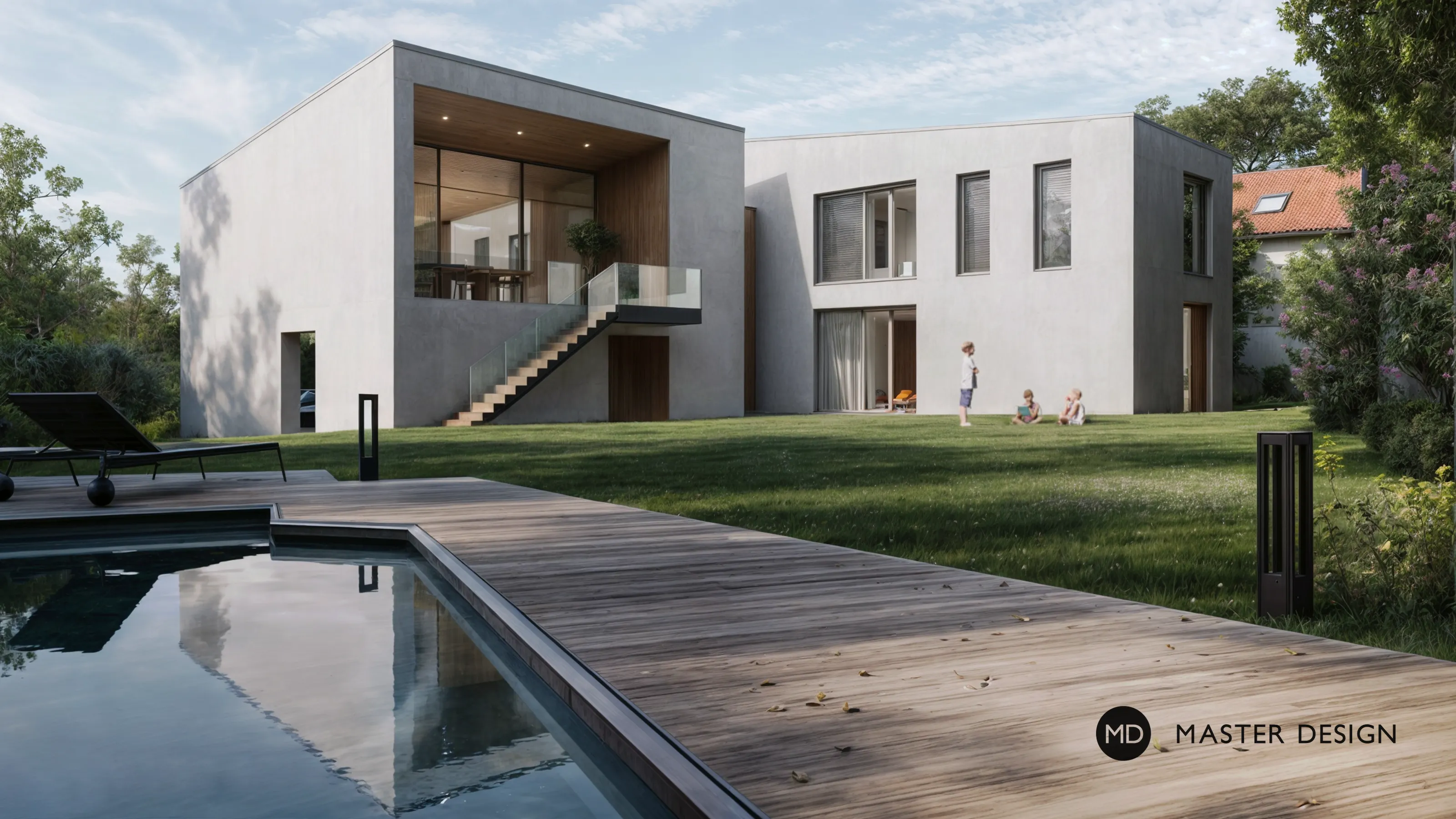 Wooden house is a place for whole family meetingsDražejov - visualisation2