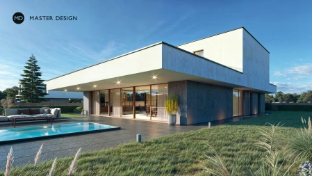Modern House with an Oriental Layout and a Green Roof - Praha - main visualisation