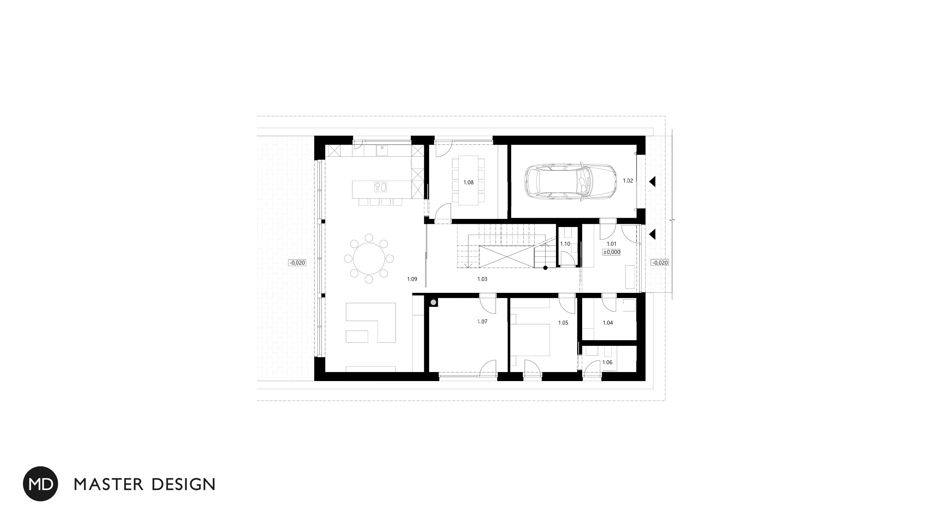 Modern House with an Oriental Layout and a Green RoofPraha - visualisation4 Modern House with an Oriental Layout and a Green RoofPraha - visualisation4