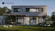 Family House with a Facade Made of Brick Strips - Roztoky u Prahy - main visualisation