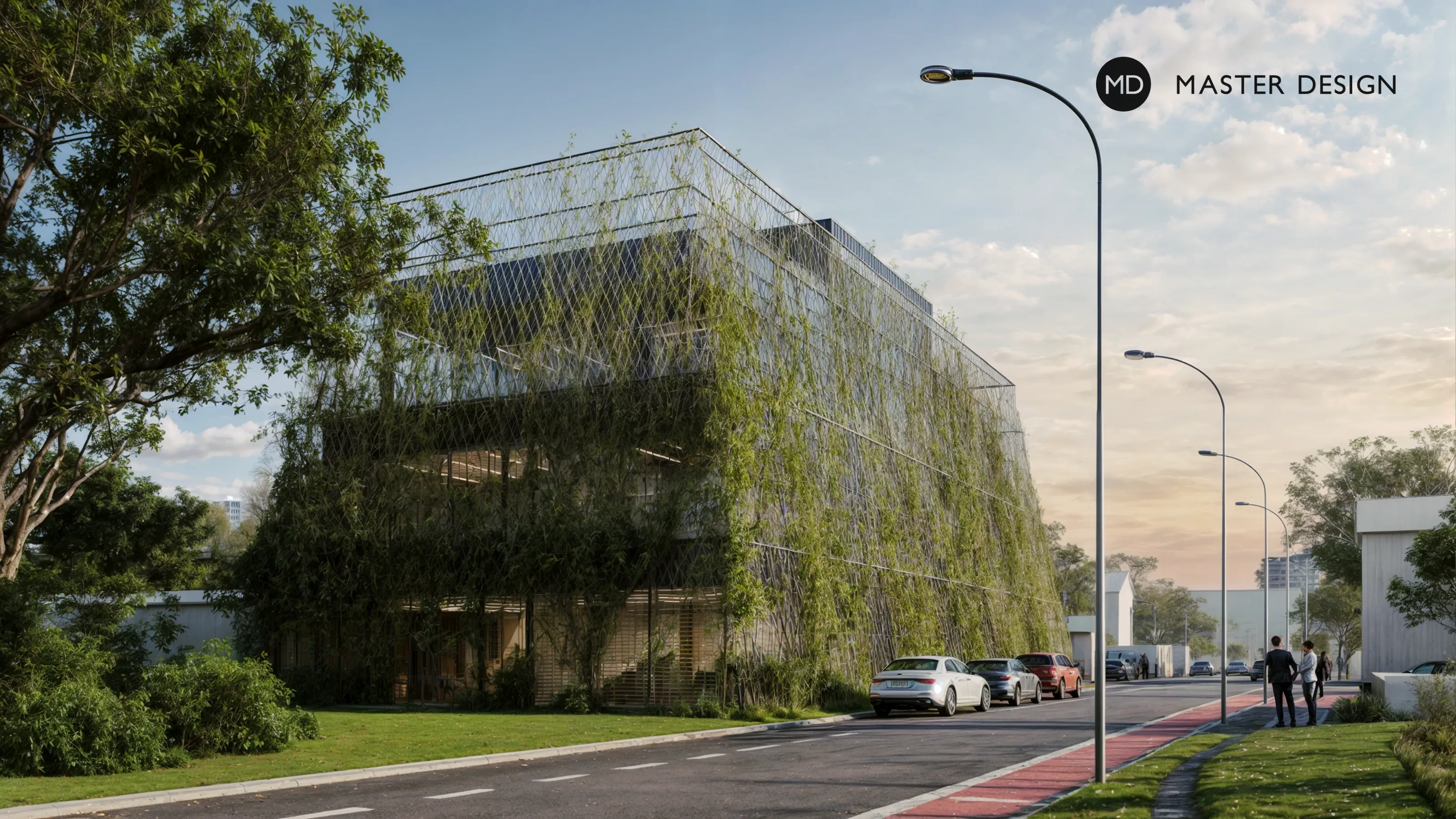 Administrative building with climbing greeneryValašské Meziříčí - visualisation2 Administrative building with climbing greeneryValašské Meziříčí - visualisation2