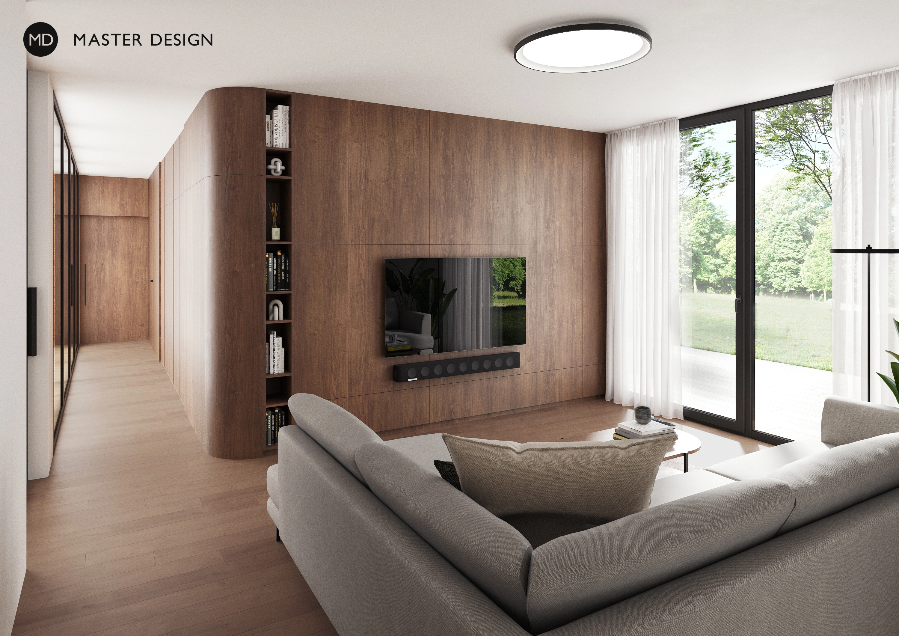 Modern house wooden interior - Praha Libuš - preview
