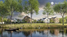 Developerský projekt bytových domů a řadových domů u řeky - Ostravice - hlavní vizualizace