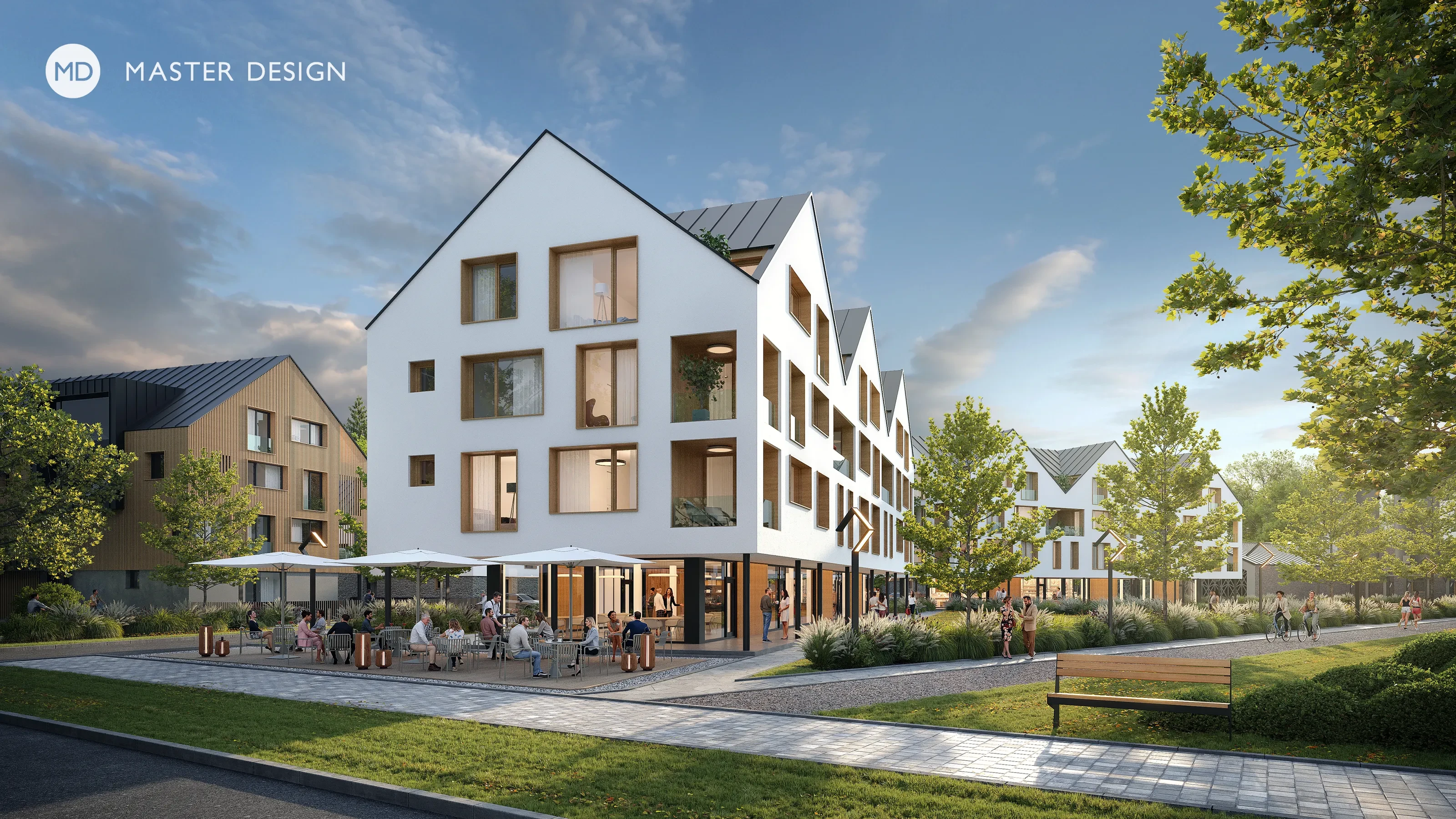 Developerský projekt bytových domů a řadových domů u řekyOstravice - vizualizace2 Developerský projekt bytových domů a řadových domů u řekyOstravice - vizualizace2