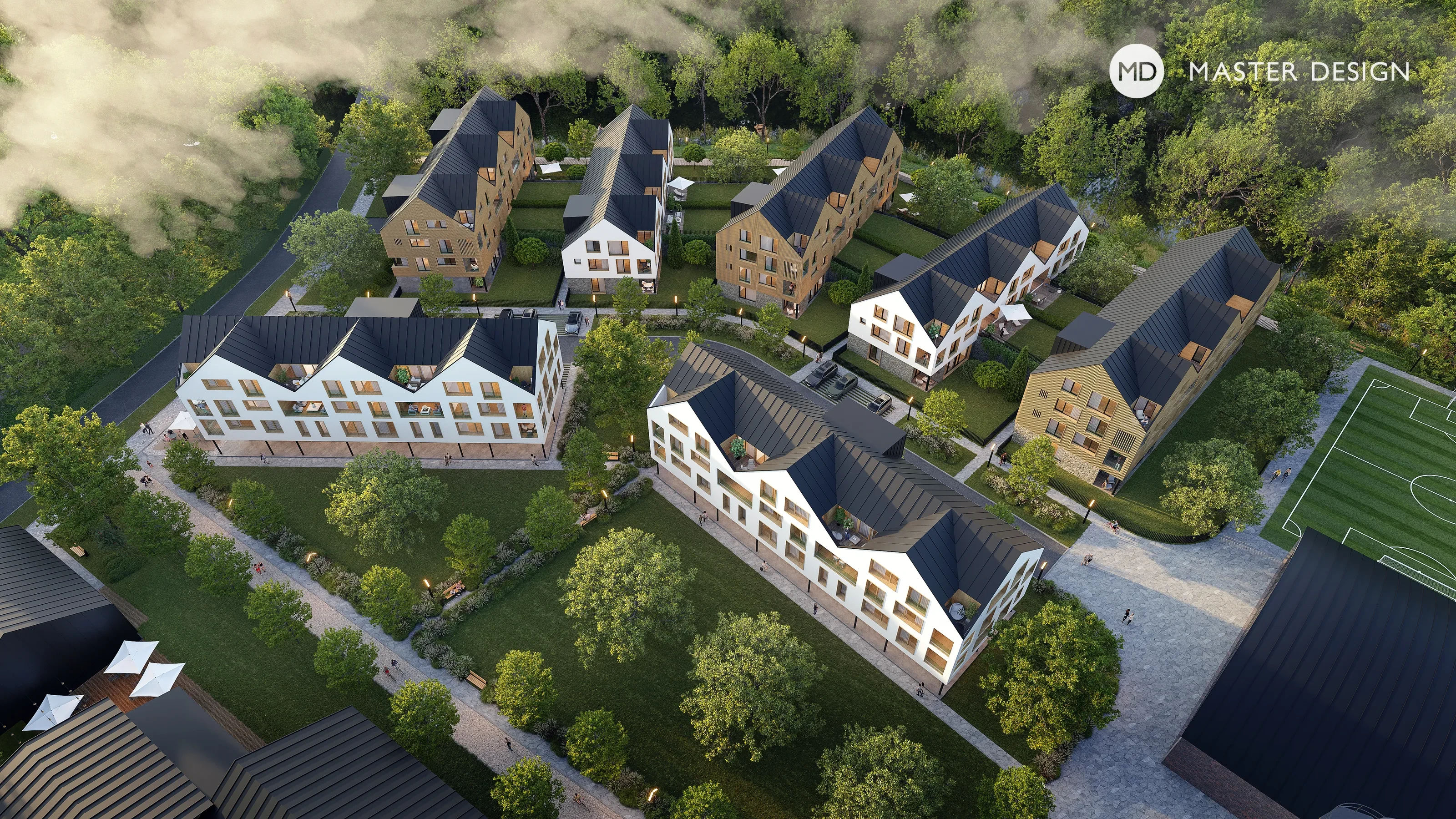 Developerský projekt bytových domů a řadových domů u řekyOstravice - vizualizace7 Developerský projekt bytových domů a řadových domů u řekyOstravice - vizualizace7