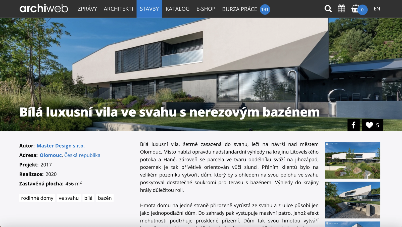 Bílá luxusní vila na archiweb.cz