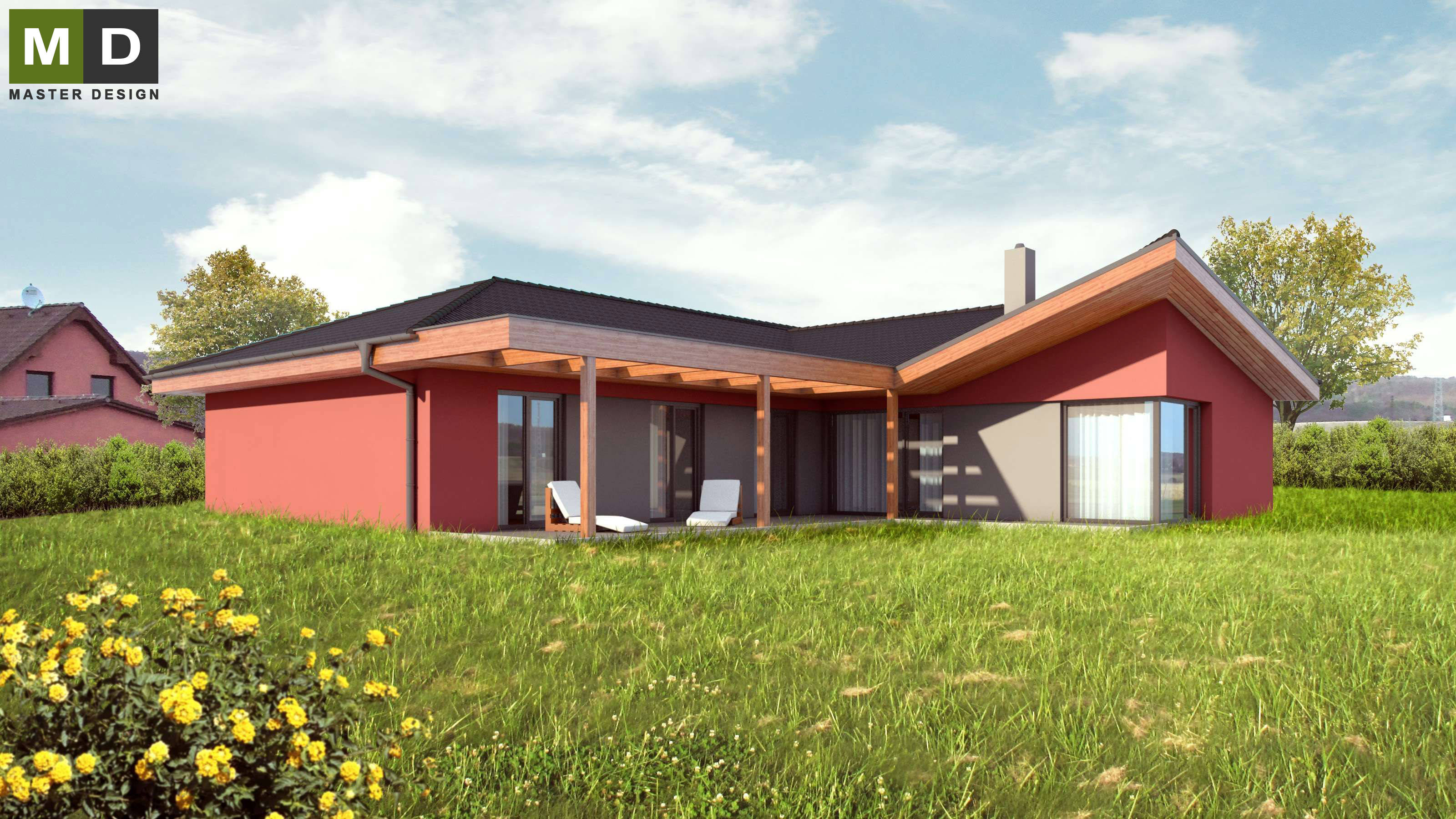 Bungalov do L s garáží a valbovou střechou - Kanice u Brna - preview