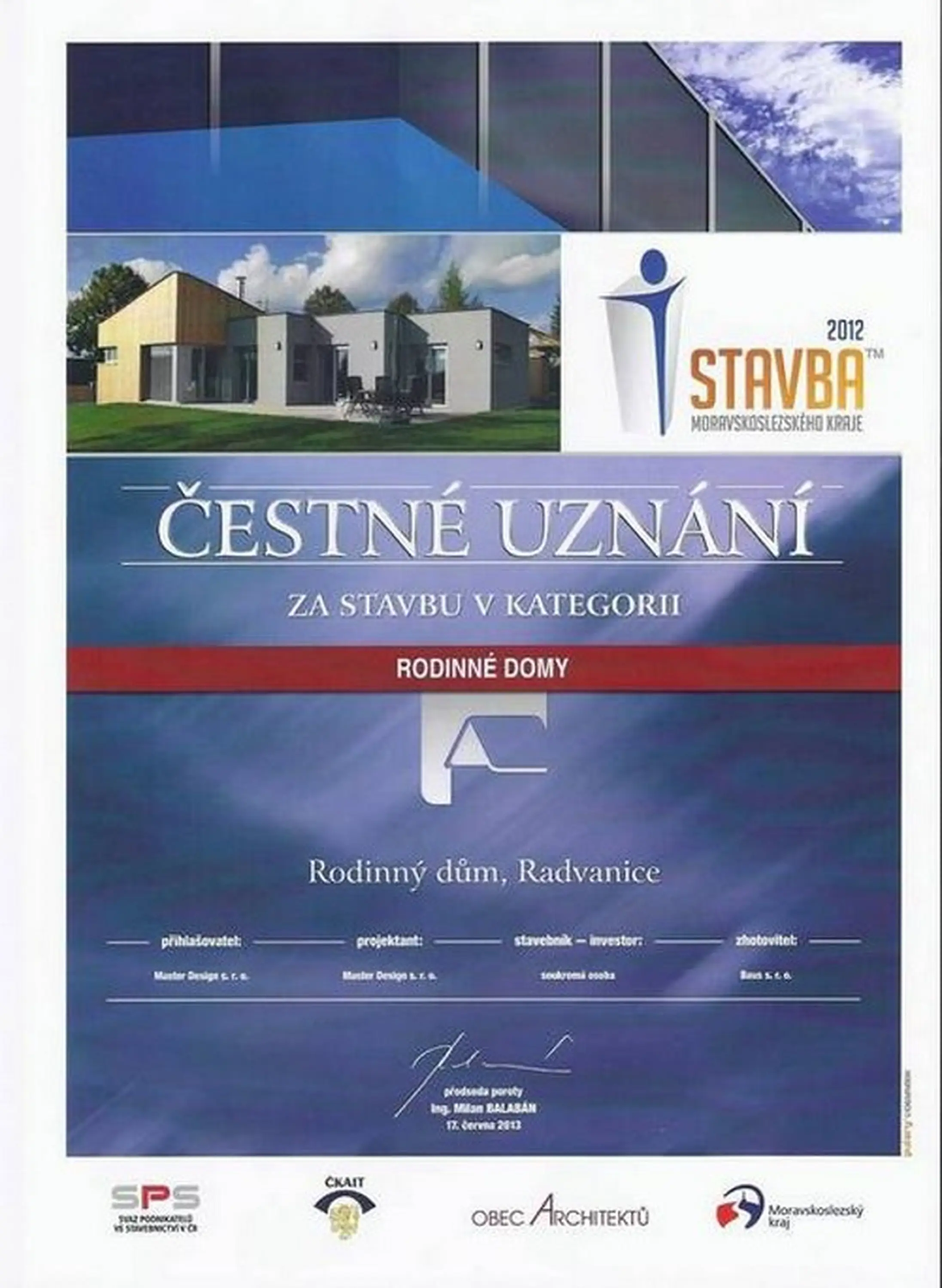 Stavba Moravskoslezského kraje 2012