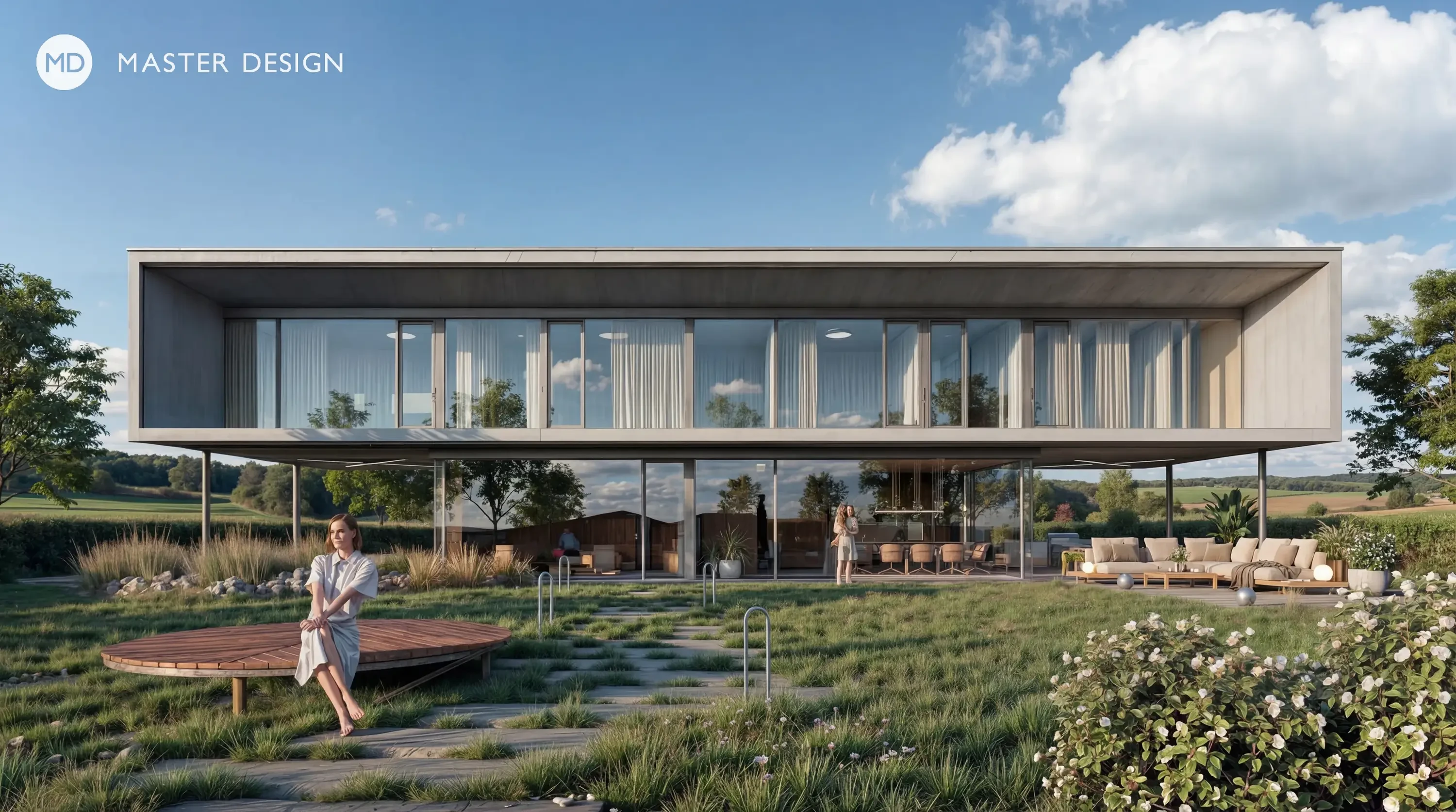 Minimalist family house with large glazing in exposed concreteKlimkovice - visualisation2 Minimalist family house with large glazing in exposed concreteKlimkovice - visualisation2
