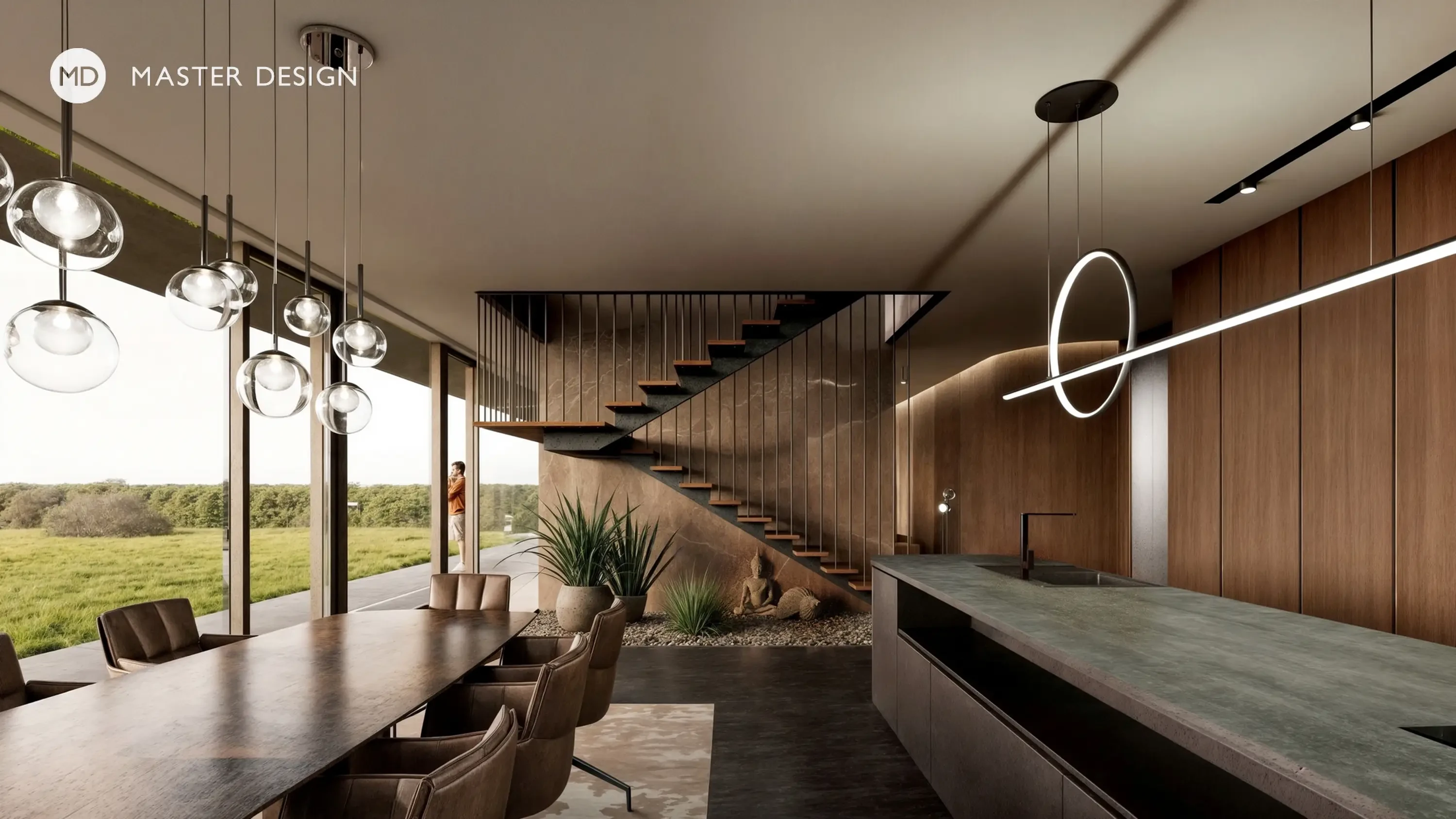 Minimalist family house with large glazing in exposed concreteKlimkovice - visualisation5 Minimalist family house with large glazing in exposed concreteKlimkovice - visualisation5