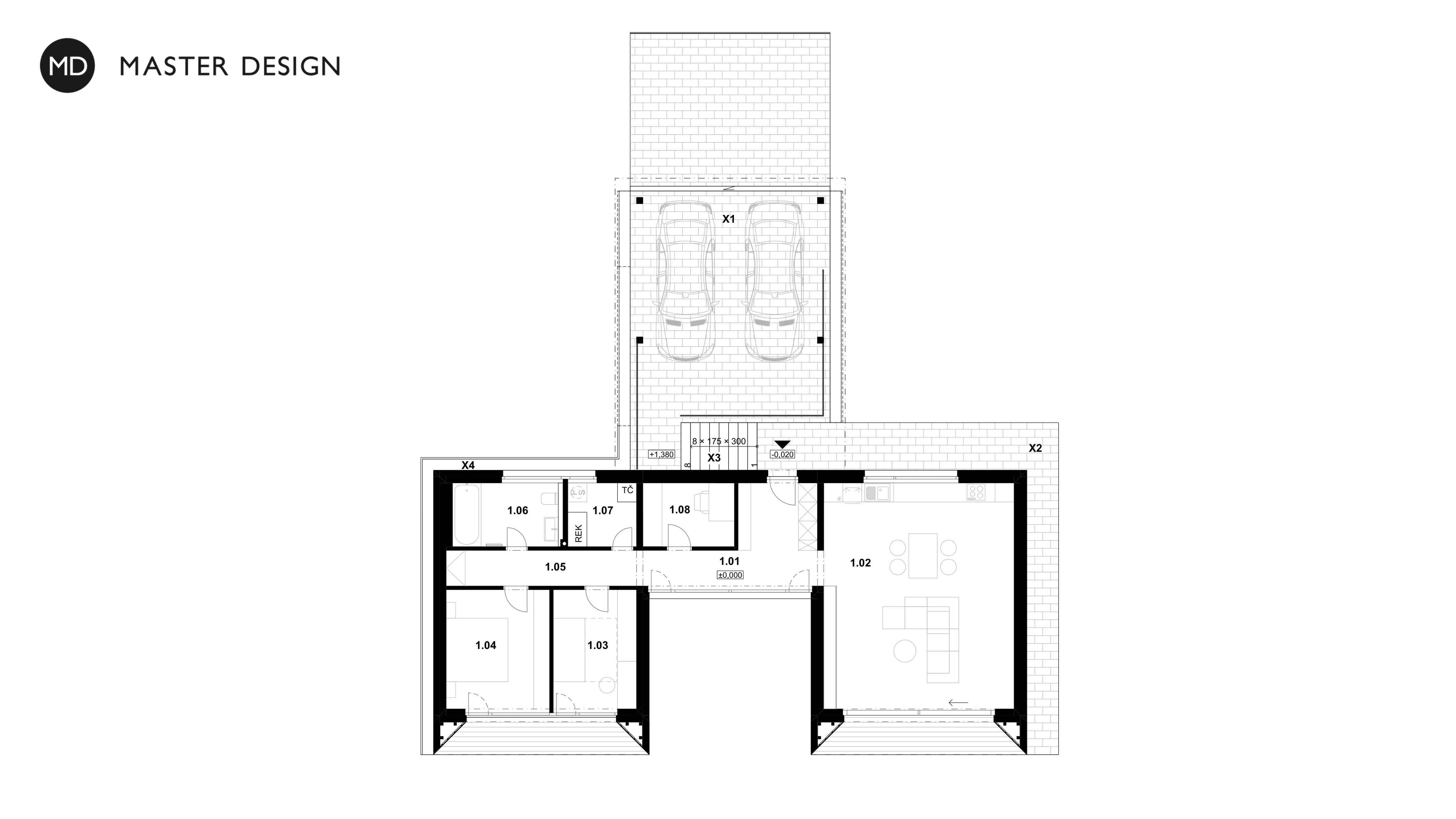 Typical house on a slope with an atriumModerní dům na klíč - visualisation5 Typical house on a slope with an atriumModerní dům na klíč - visualisation5