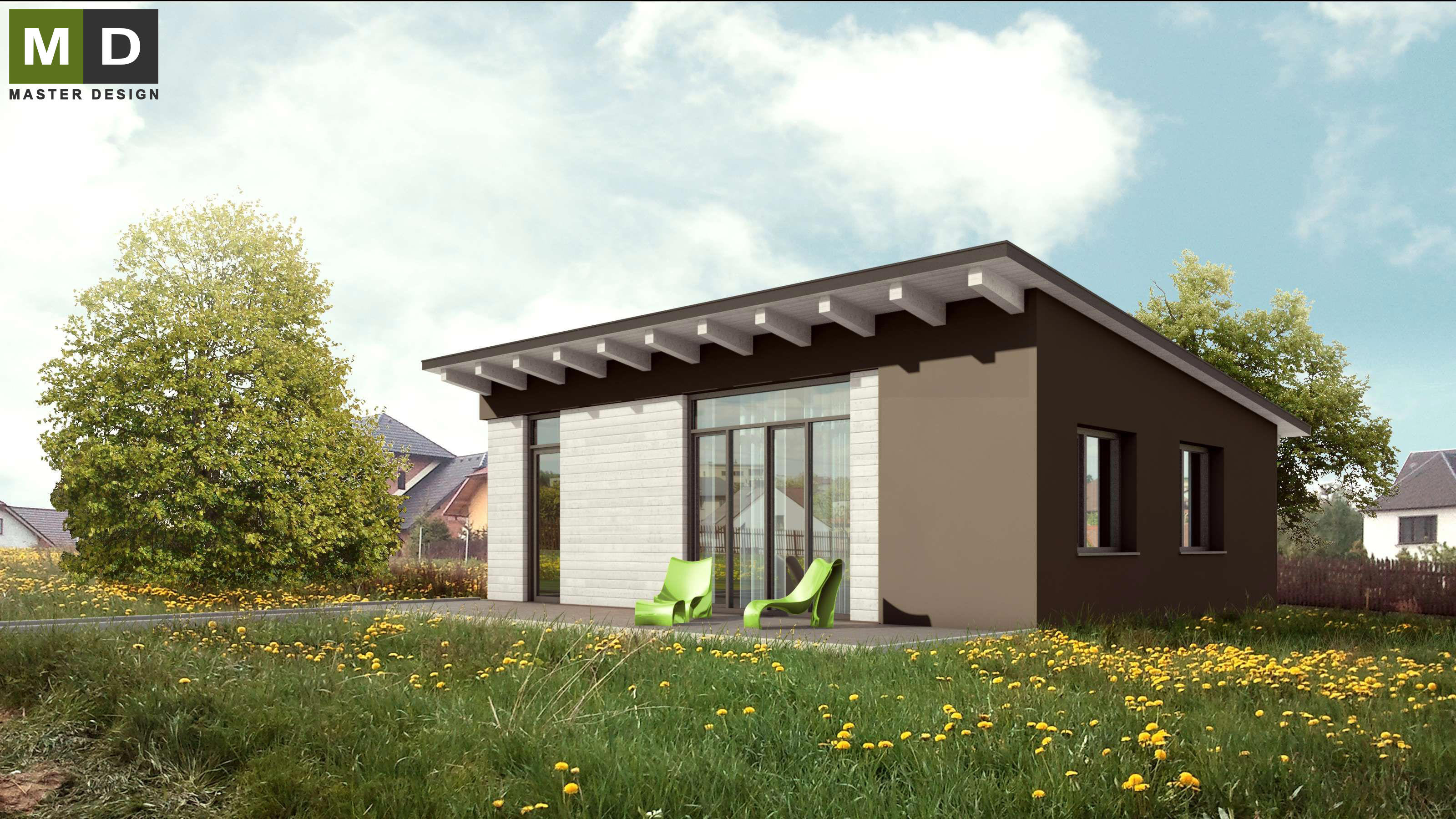 Small wooden house bungalow for a coupleOpava - visualisation2 Small wooden house bungalow for a coupleOpava - visualisation2