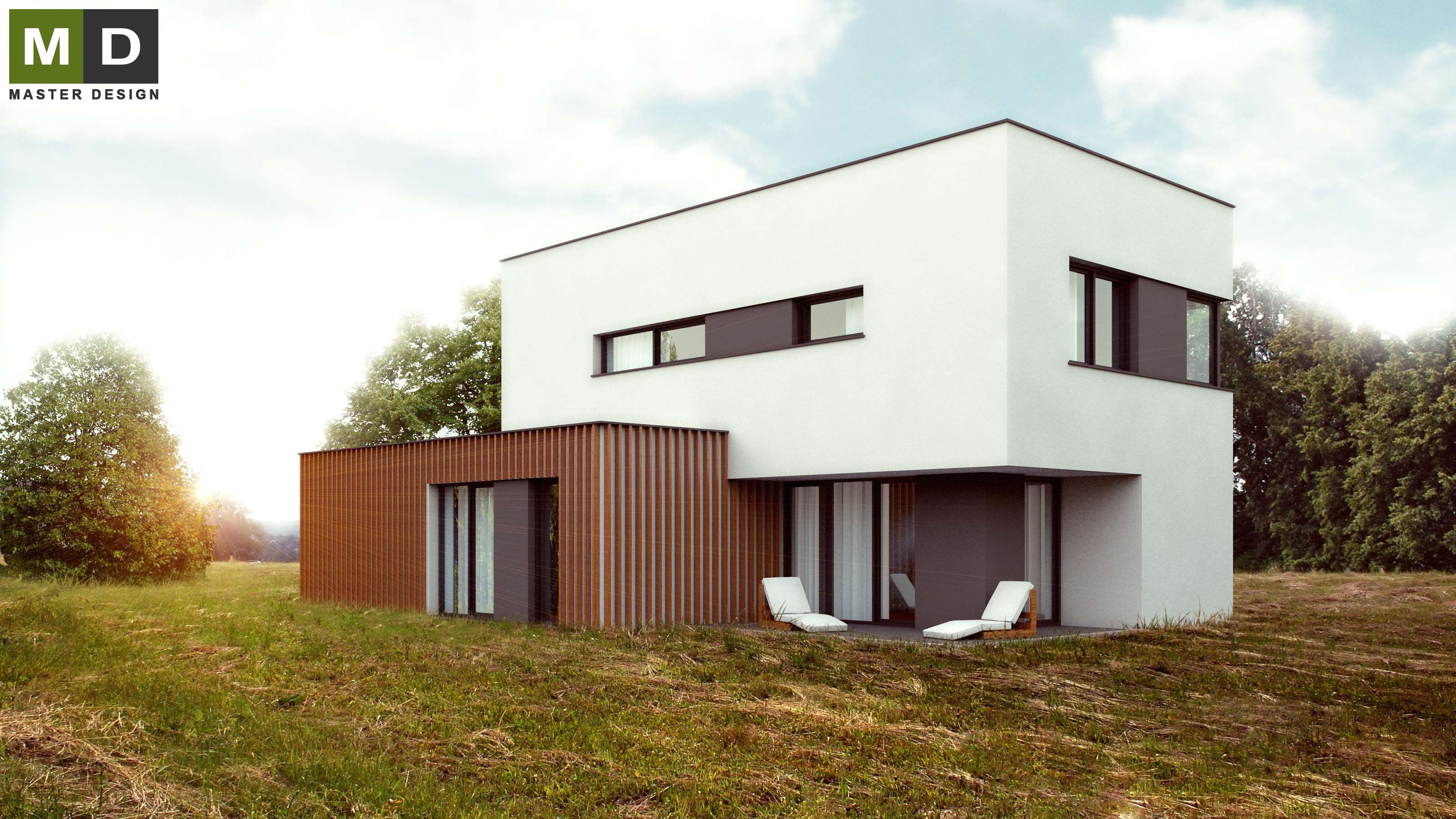 Low energy functionalist villa with roof terracePraha - visualisation2