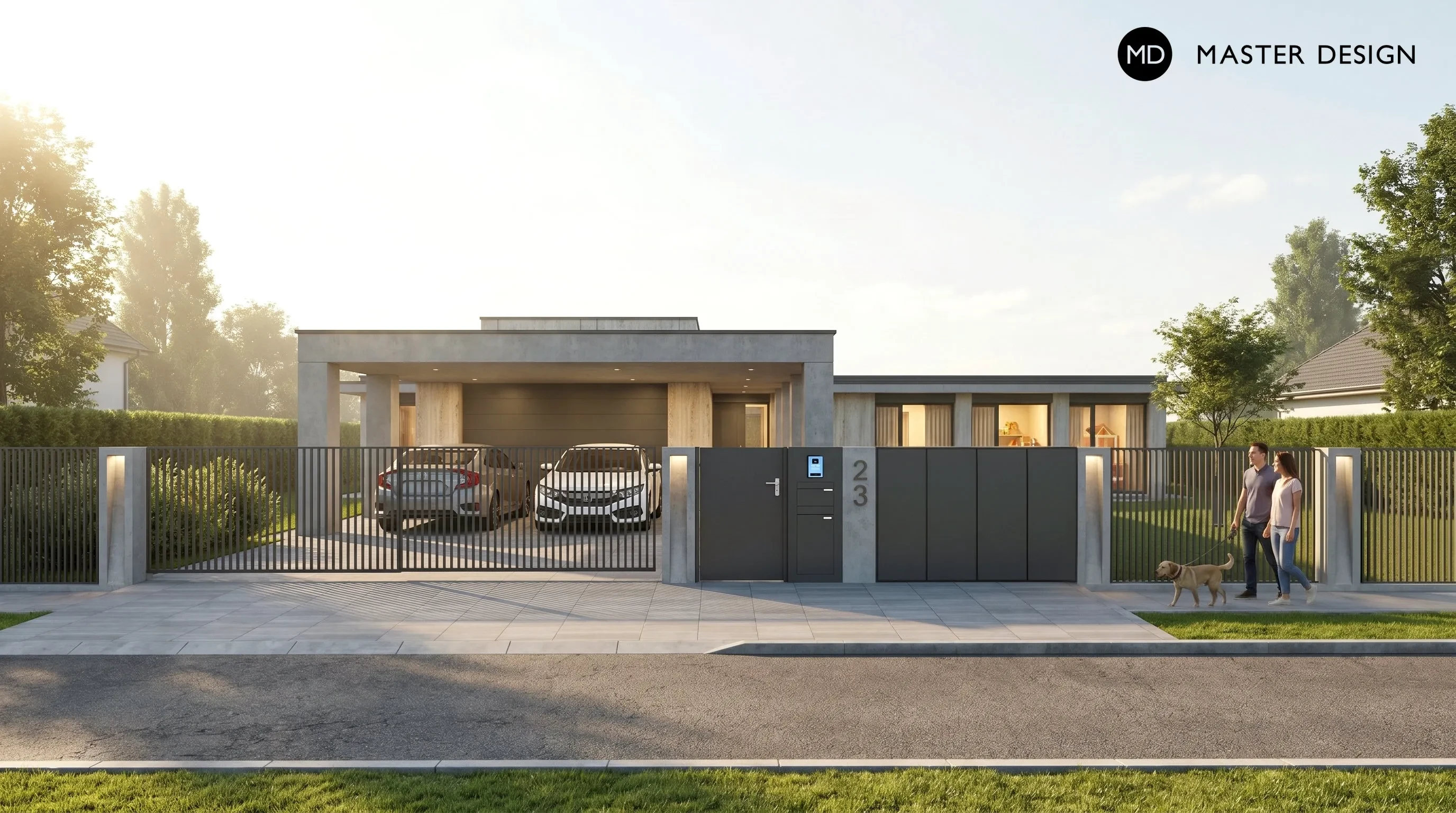 Moderní vila obložená travertinemRychvald - vizualizace4