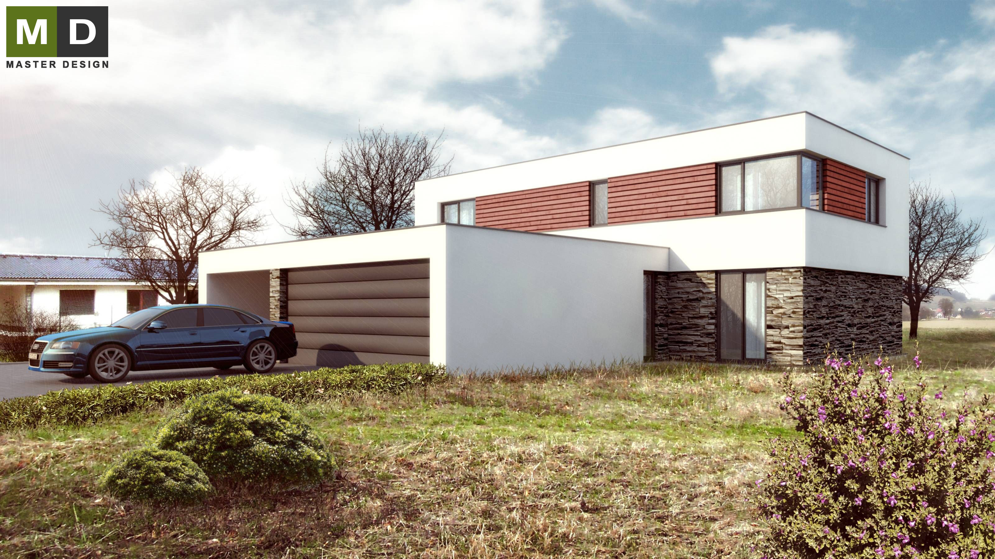 Luxusní nízkoenergetický dům s plochou střechouZlín - vizualizace3 Luxusní nízkoenergetický dům s plochou střechouZlín - vizualizace3