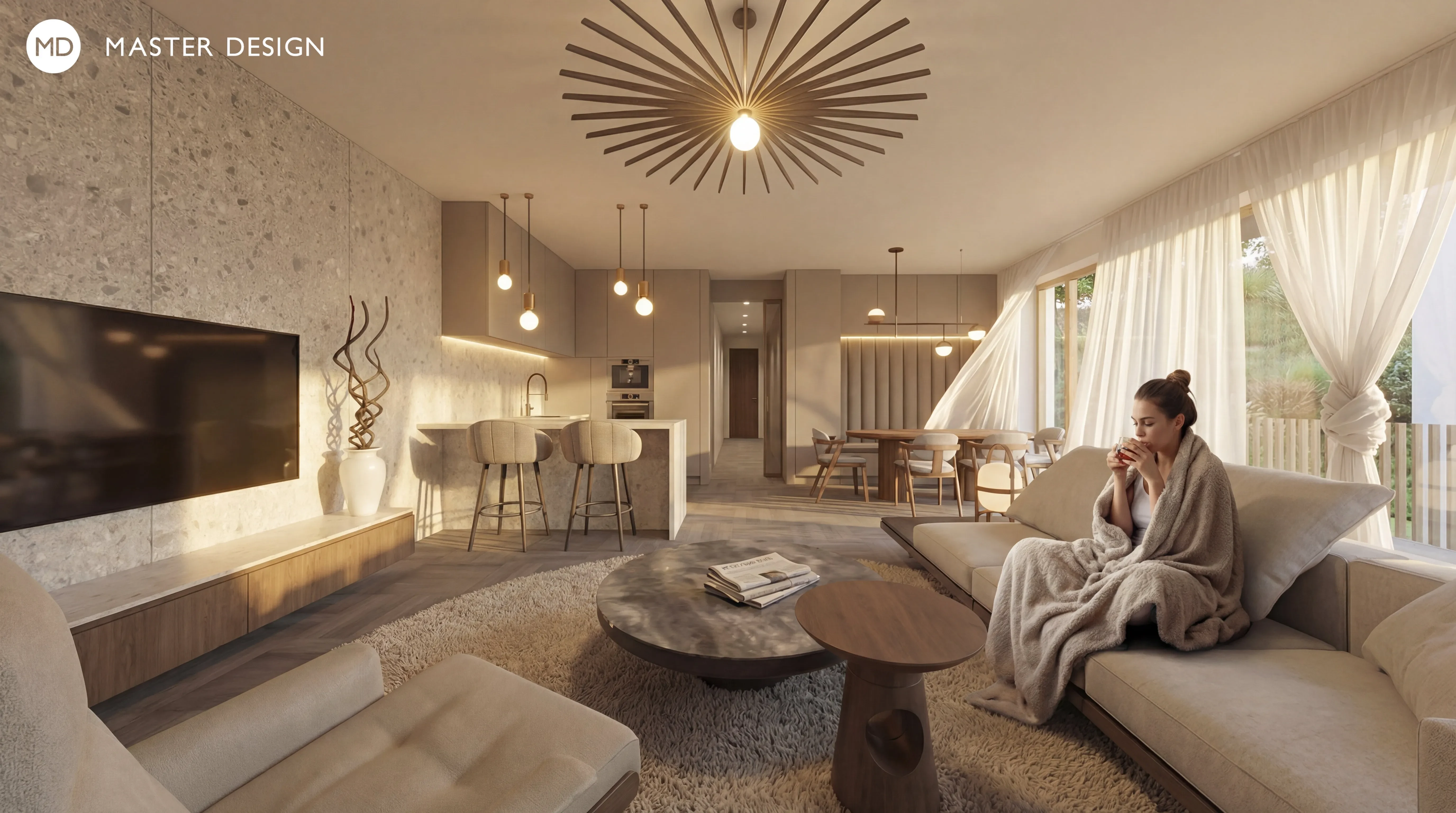 Interior of the Strážovská Apartment BuildingRadotín - visualisation2