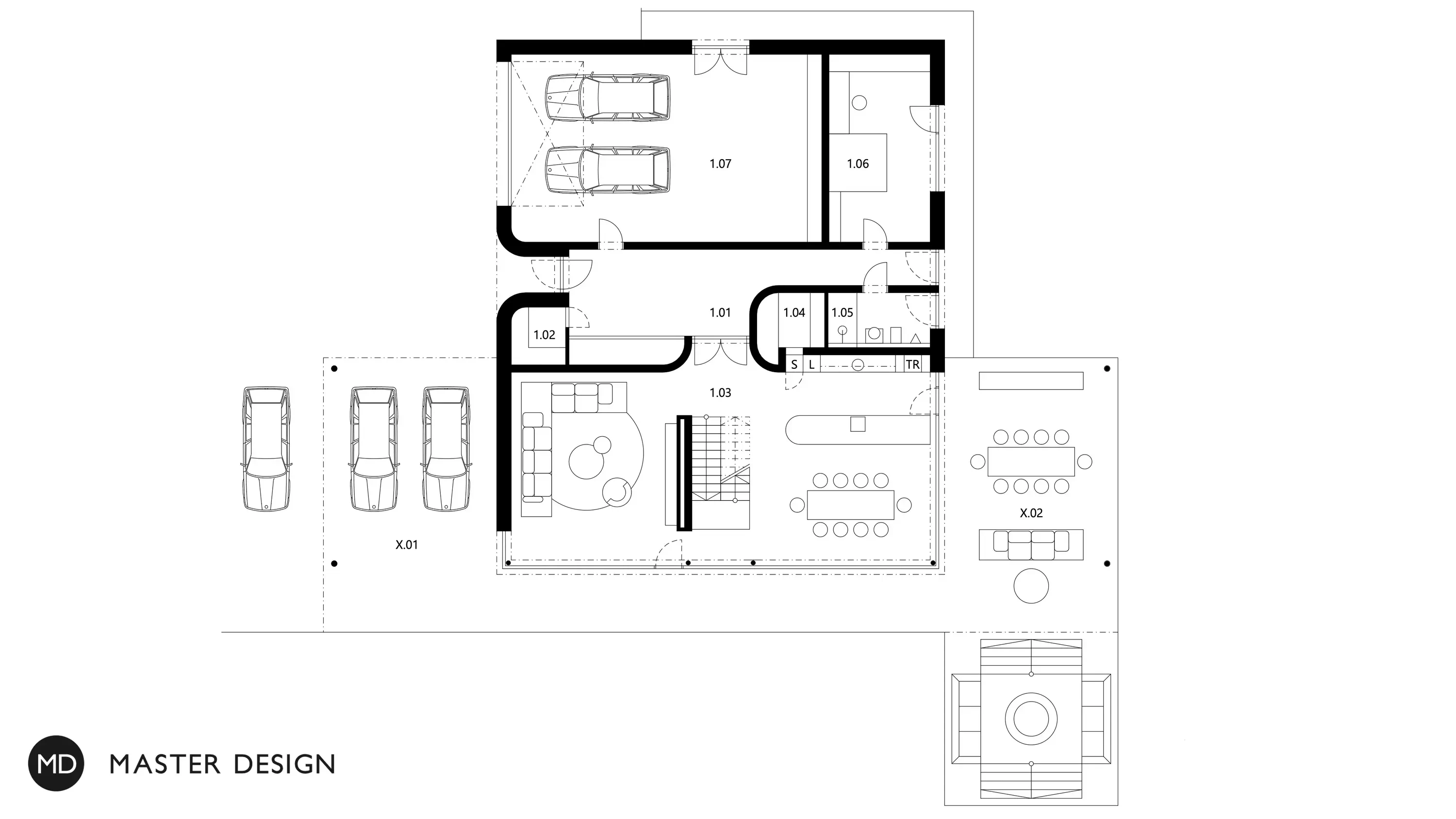 Minimalist family house with large glazing in exposed concreteKlimkovice - visualisation6 Minimalist family house with large glazing in exposed concreteKlimkovice - visualisation6