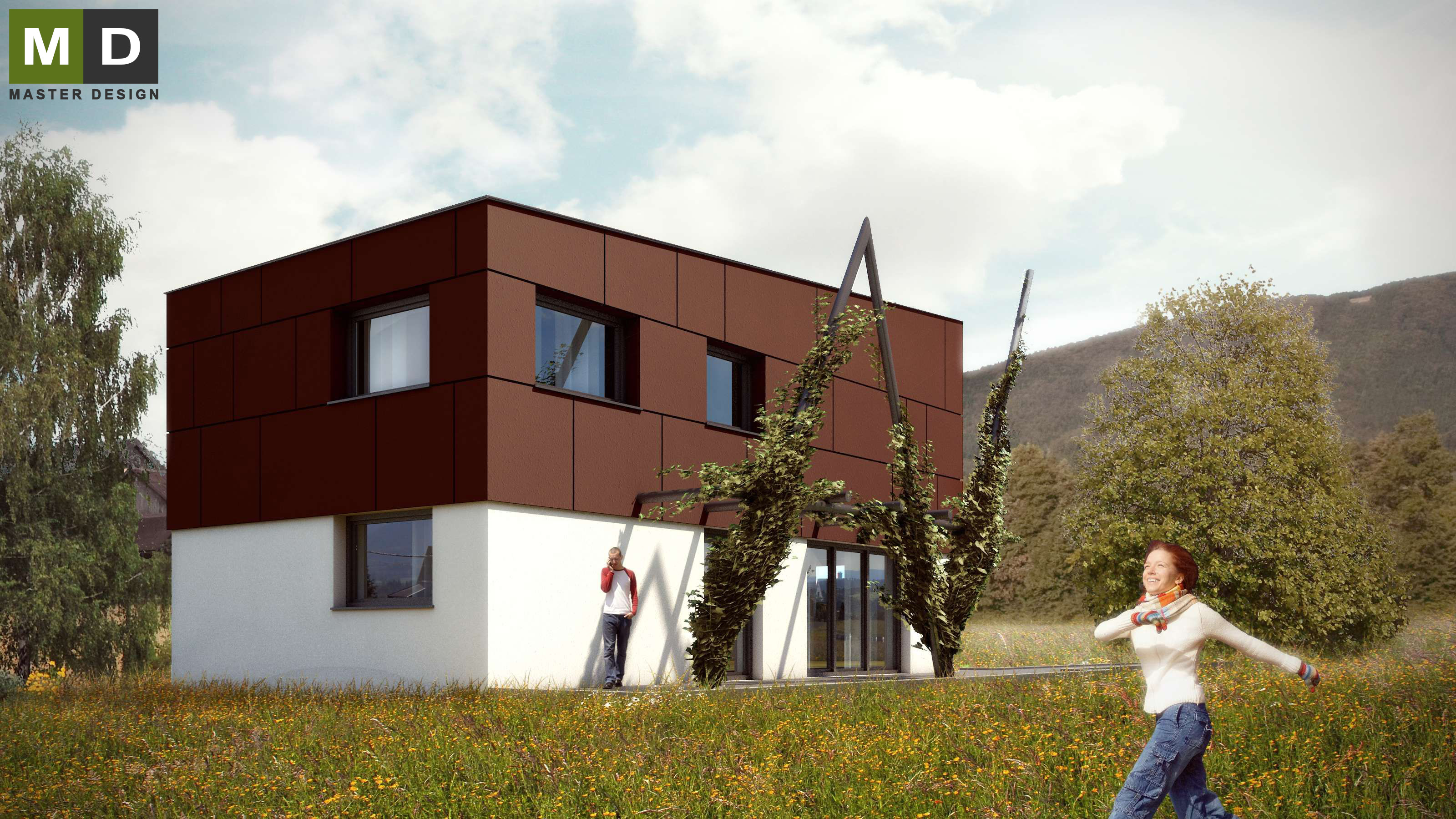 Simple economic house with a shed roofKomorní Lhotka - visualisation2