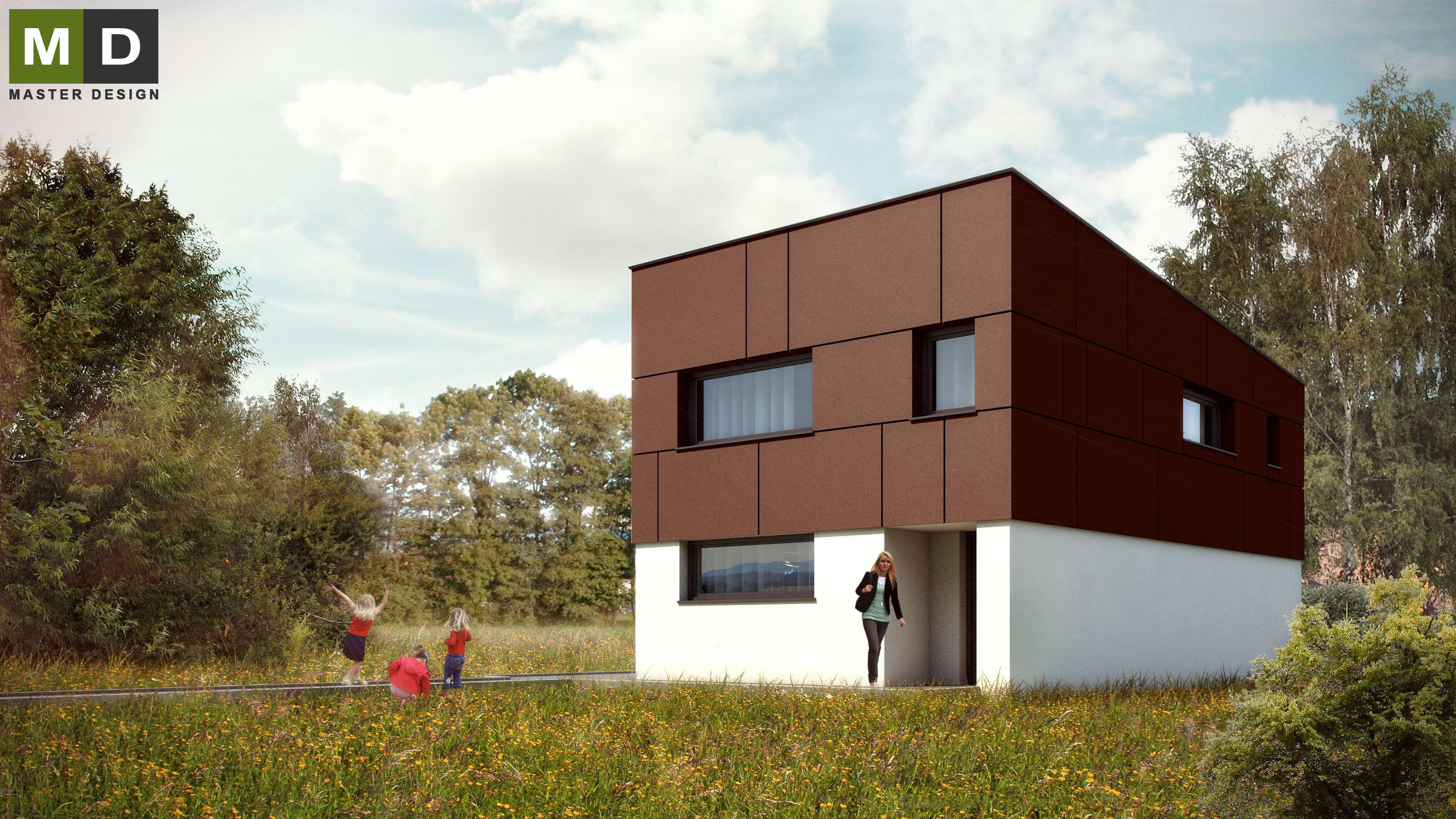 Simple economic house with a shed roofKomorní Lhotka - visualisation3