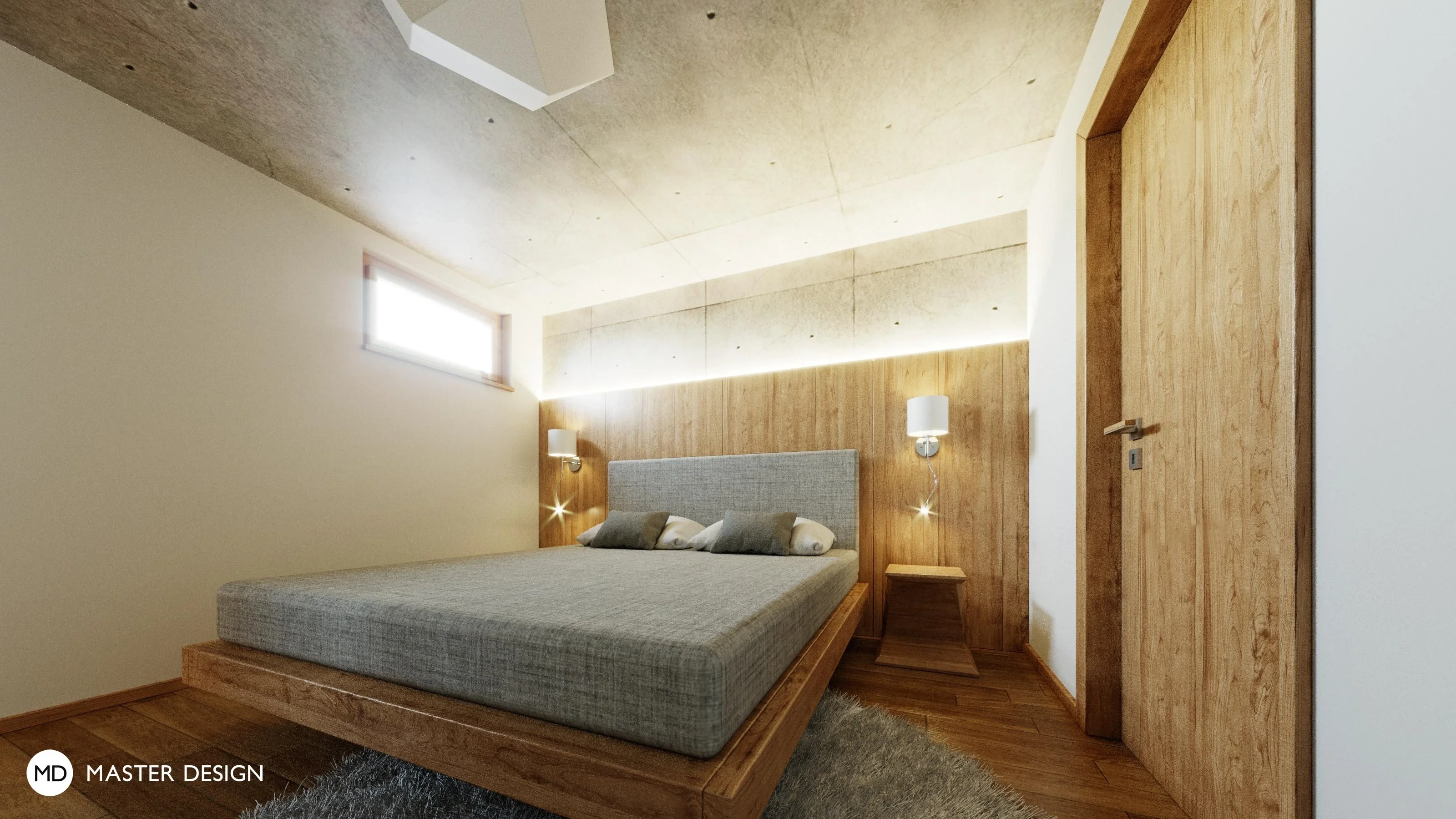 Mountain pension interiors with roof apartmentsAustria Turrach - visualisation7