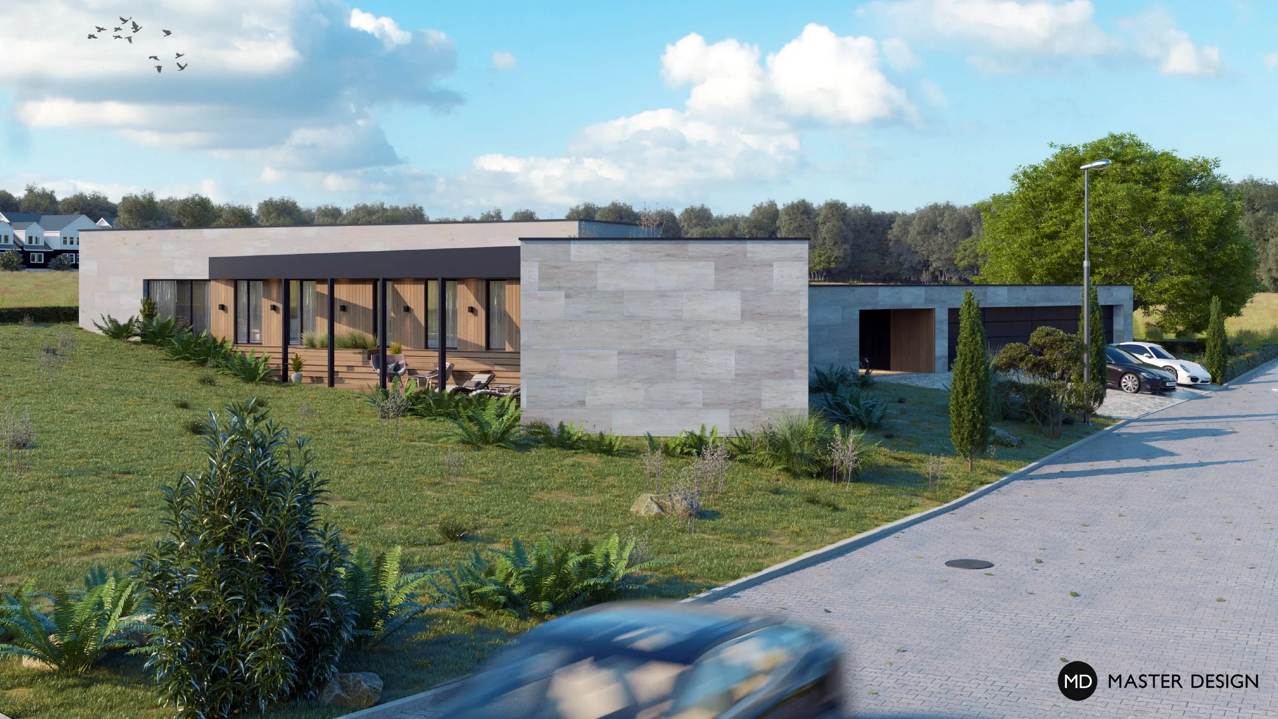 A Bungalow in the Shape of a Three-pointed StarUnhošť - visualisation2 A Bungalow in the Shape of a Three-pointed StarUnhošť - visualisation2