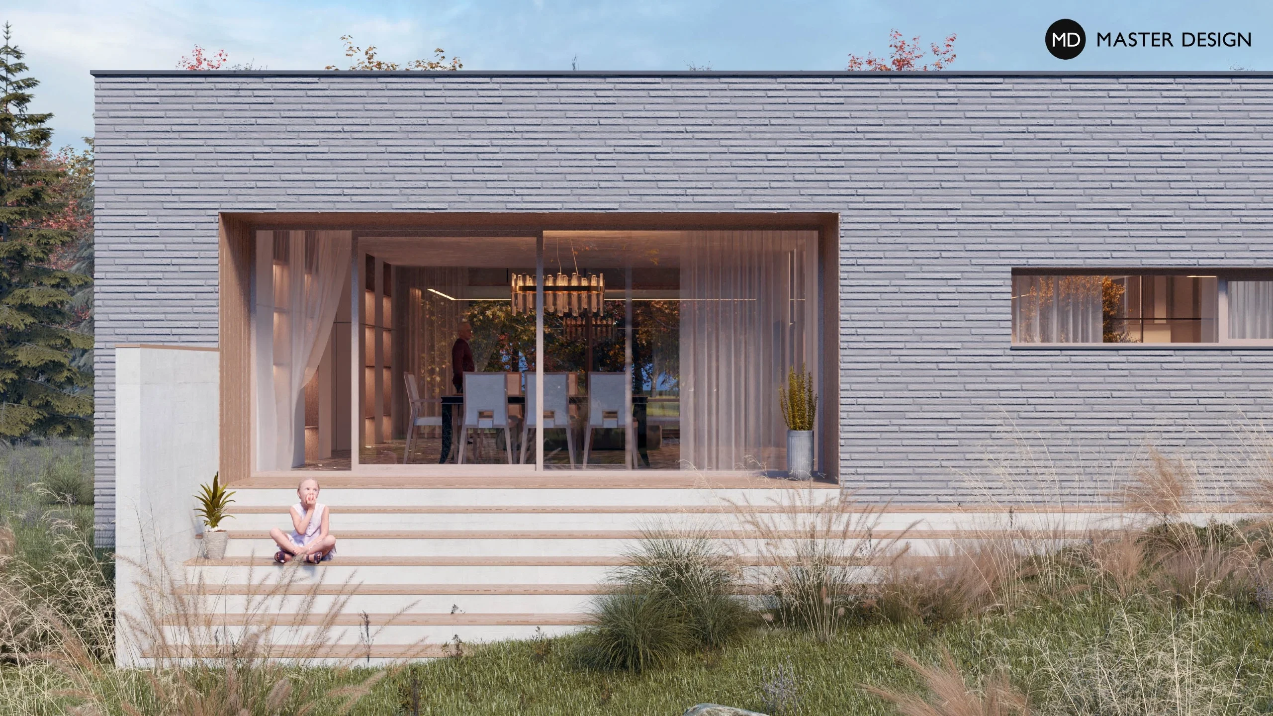 Reconstruction of a Bungalow to a Modern Single-storey House with an Internal AtriumBradlec - visualisation3