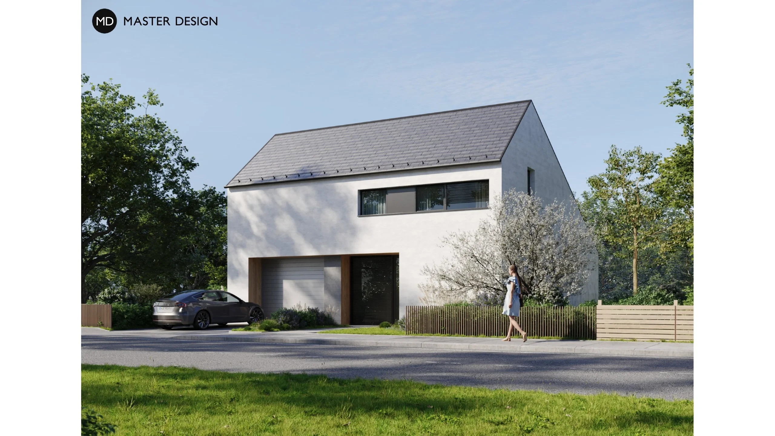 Family house by the forest with atypical pitched roofMníšek pod Brdy - visualisation2 Family house by the forest with atypical pitched roofMníšek pod Brdy - visualisation2