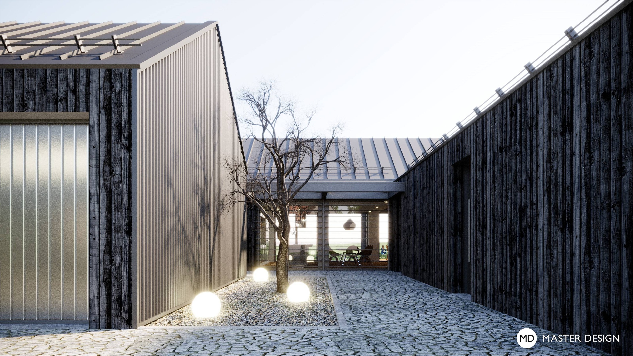 Family House with a Facade of Burned WoodČeladná - visualisation3
