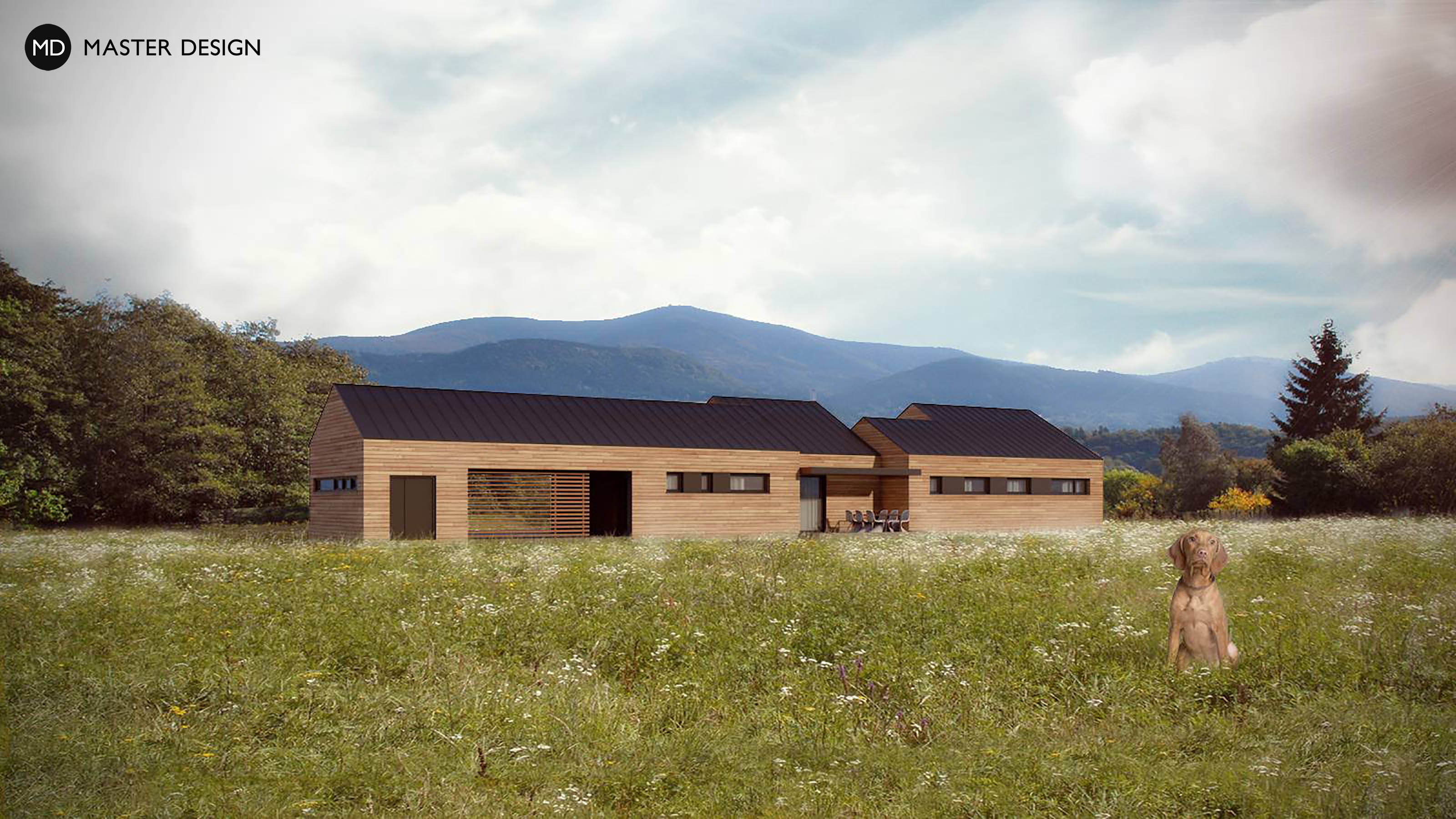Moderní bungalov v horách s dřevěným obklademPstruží - vizualizace3 Moderní bungalov v horách s dřevěným obklademPstruží - vizualizace3