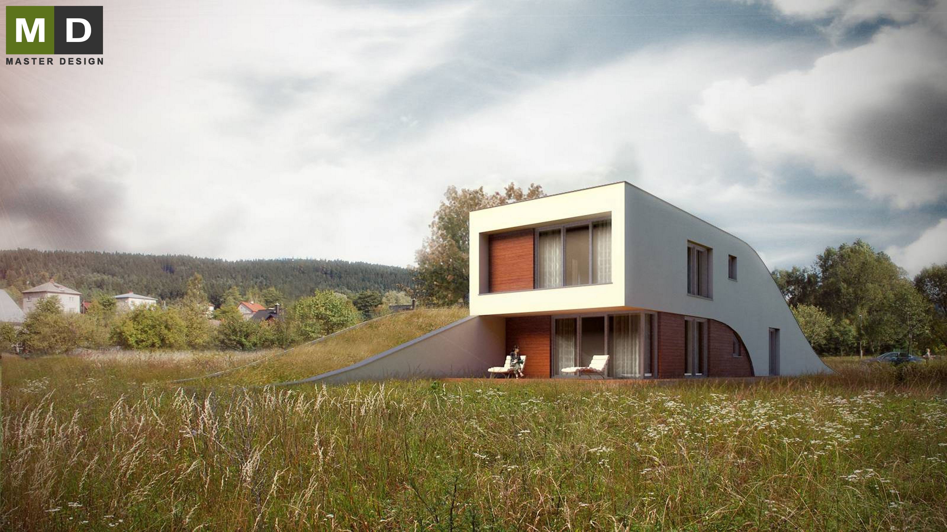 Nízkoenergetický dům v harmonii s přírodou - Bystřice - hlavní vizualizace Nízkoenergetický dům v harmonii s přírodou - Bystřice - hlavní vizualizace