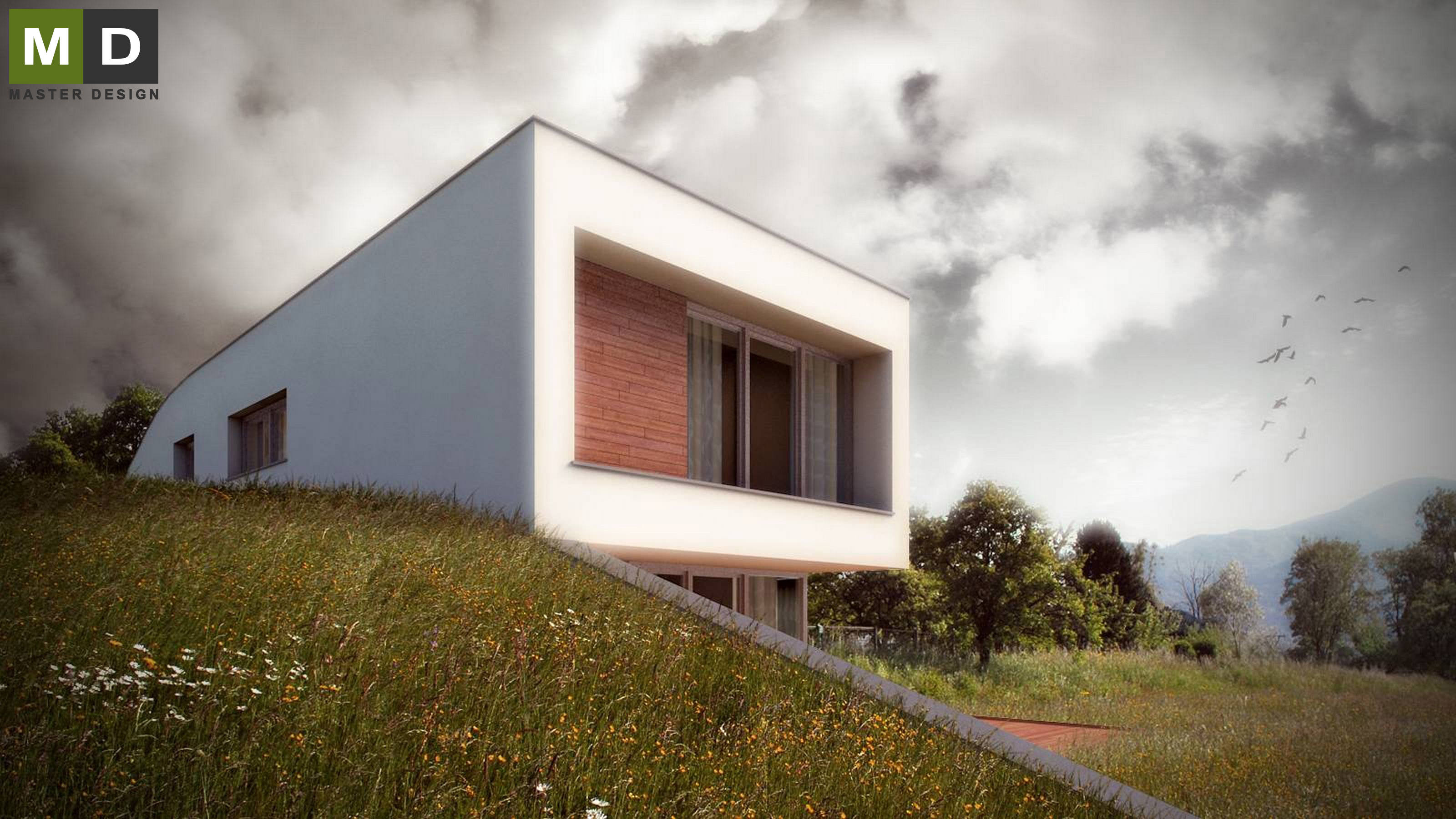Nízkoenergetický dům v harmonii s přírodouBystřice - vizualizace2 Nízkoenergetický dům v harmonii s přírodouBystřice - vizualizace2