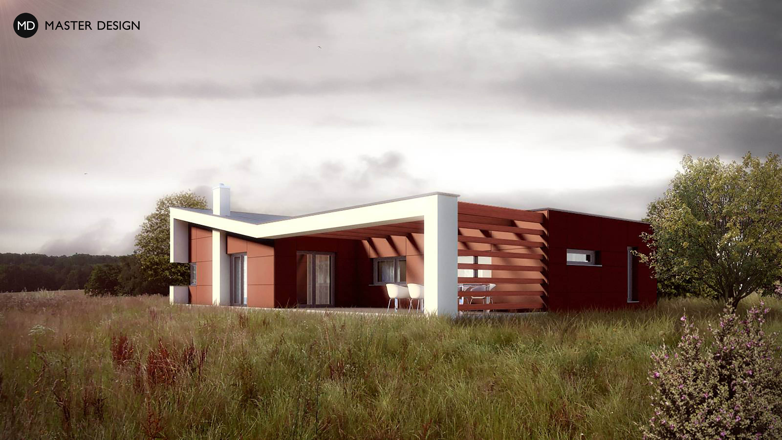 Low energy bungalow with a flat roof rackDěhylov u Ostravy - visualisation2