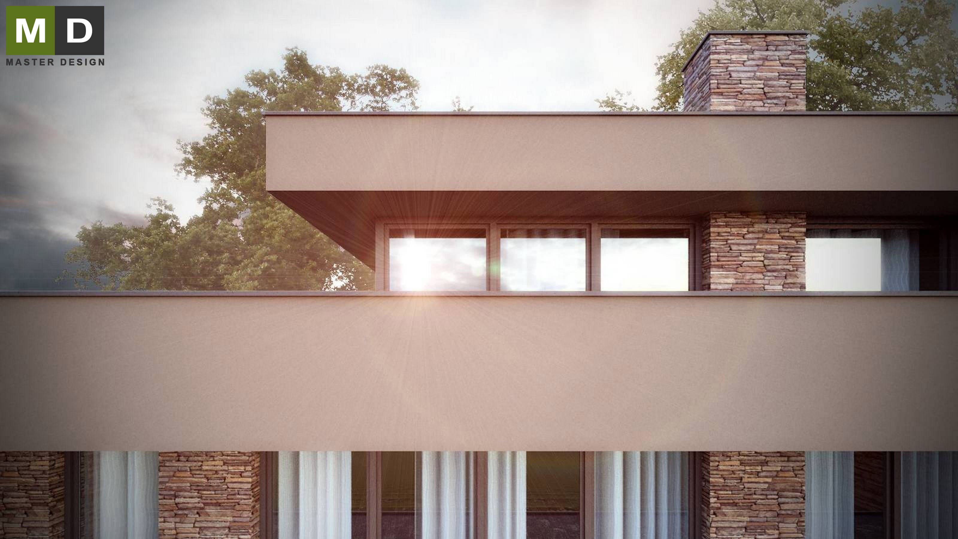 Luxury bungalow with increased living roomOsnice - visualisation2