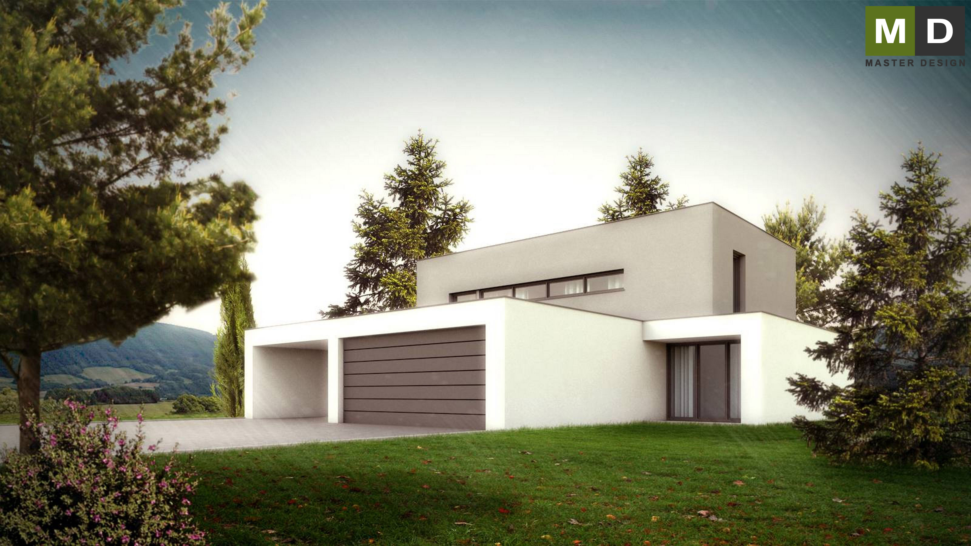 Luxusní nízkoenergetický dům do L se zelenou střechouZlín - vizualizace3
